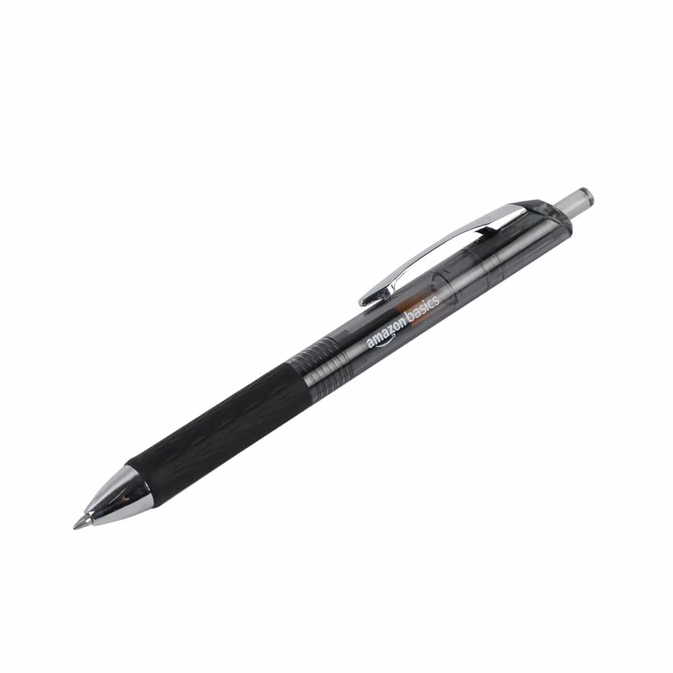 Amazon Basics Gel Pens Fine Point 0.7mm Black Retractable 12 Pack