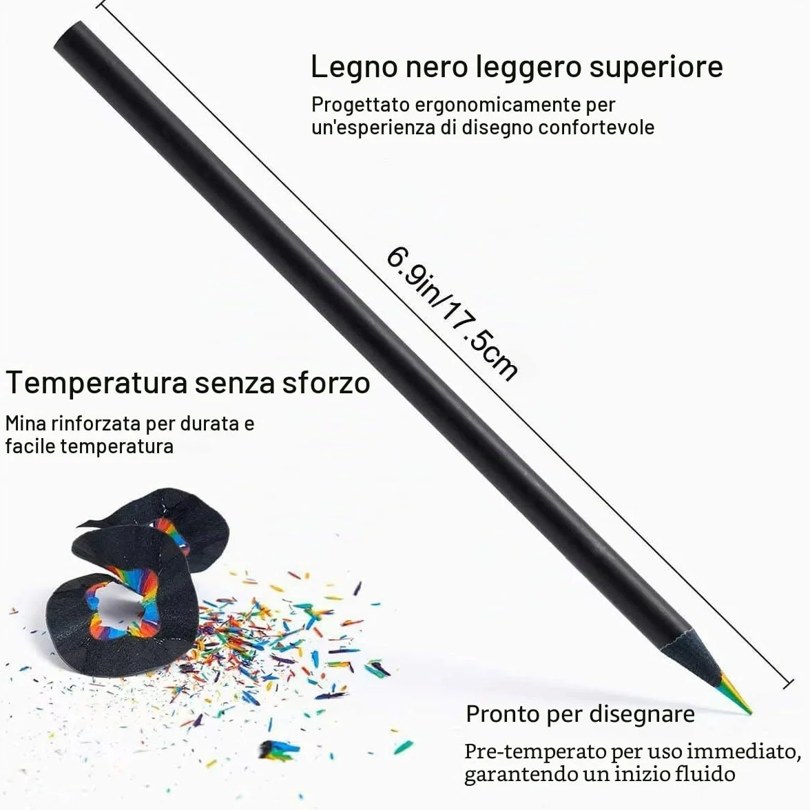Matite Arcobaleno a 8 Colori Jumbo per Colorare e Disegnare Materiale Scolastico e Artistico