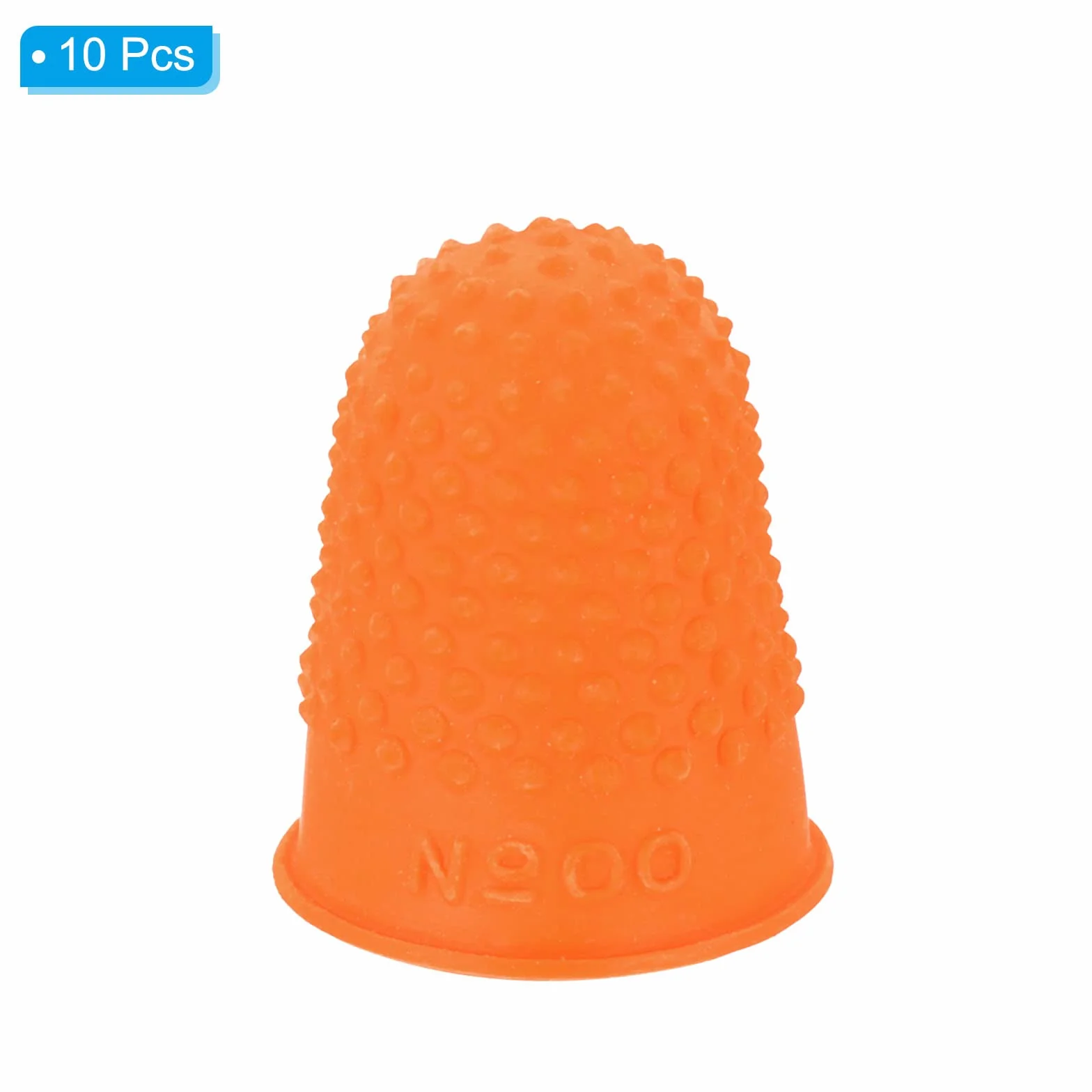 PATIKIL 0.67x0.98 Pollici Gomma Dita Punte 10pz Silicone Pollice Protezione Coprisupporti Cuscinetti Ditale Impugnature Arancione XS