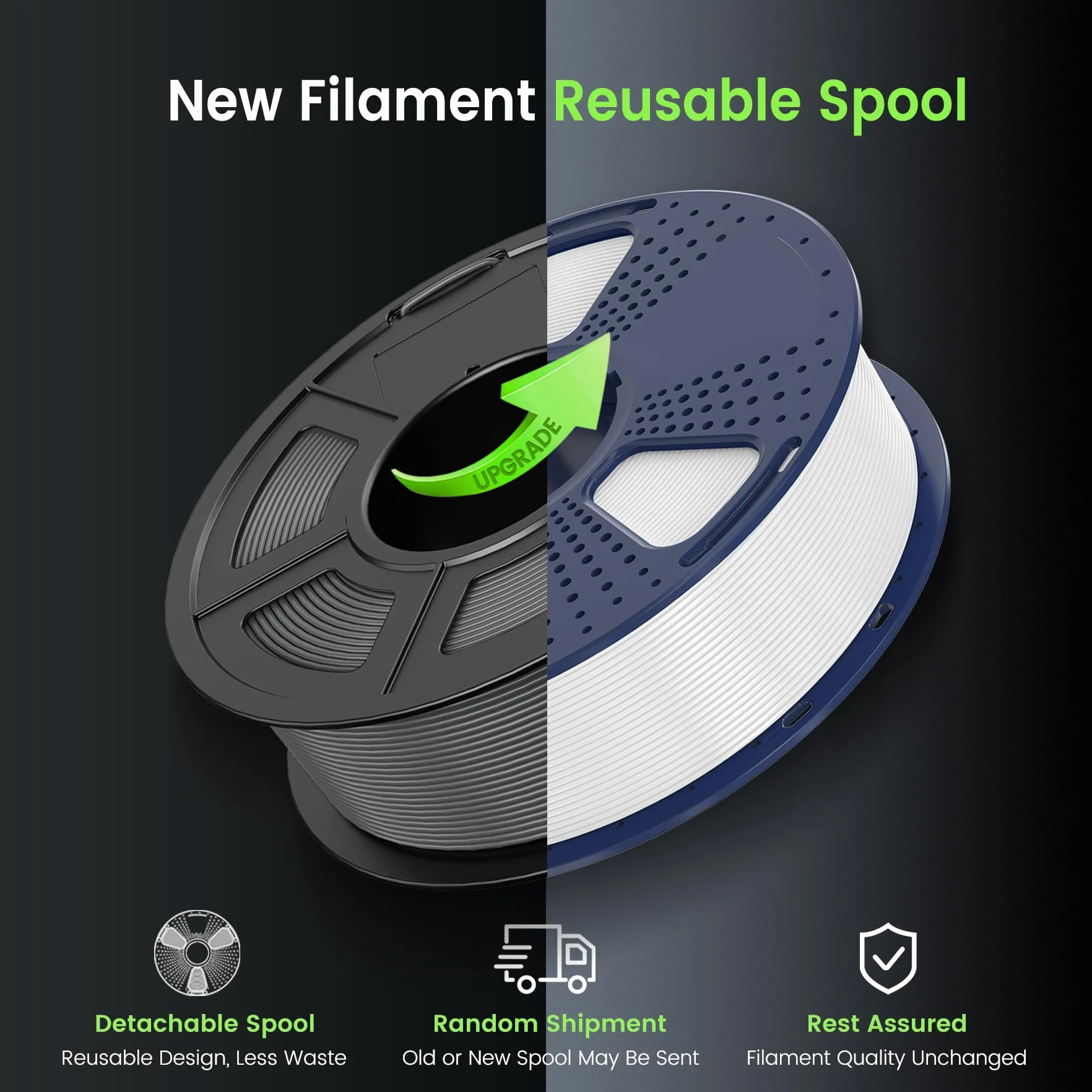 SUNLU PLA Filamento 1.75mm 1KG per Stampante 3D FDM Nero