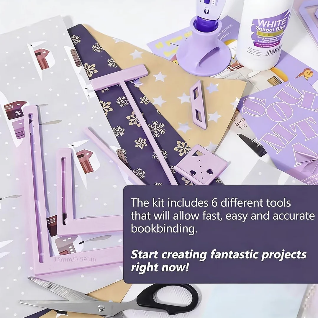 HAGNA Set 6 pezzi righelli e sagome multifunzione per legatoria, scrapbooking, diari fai-da-te