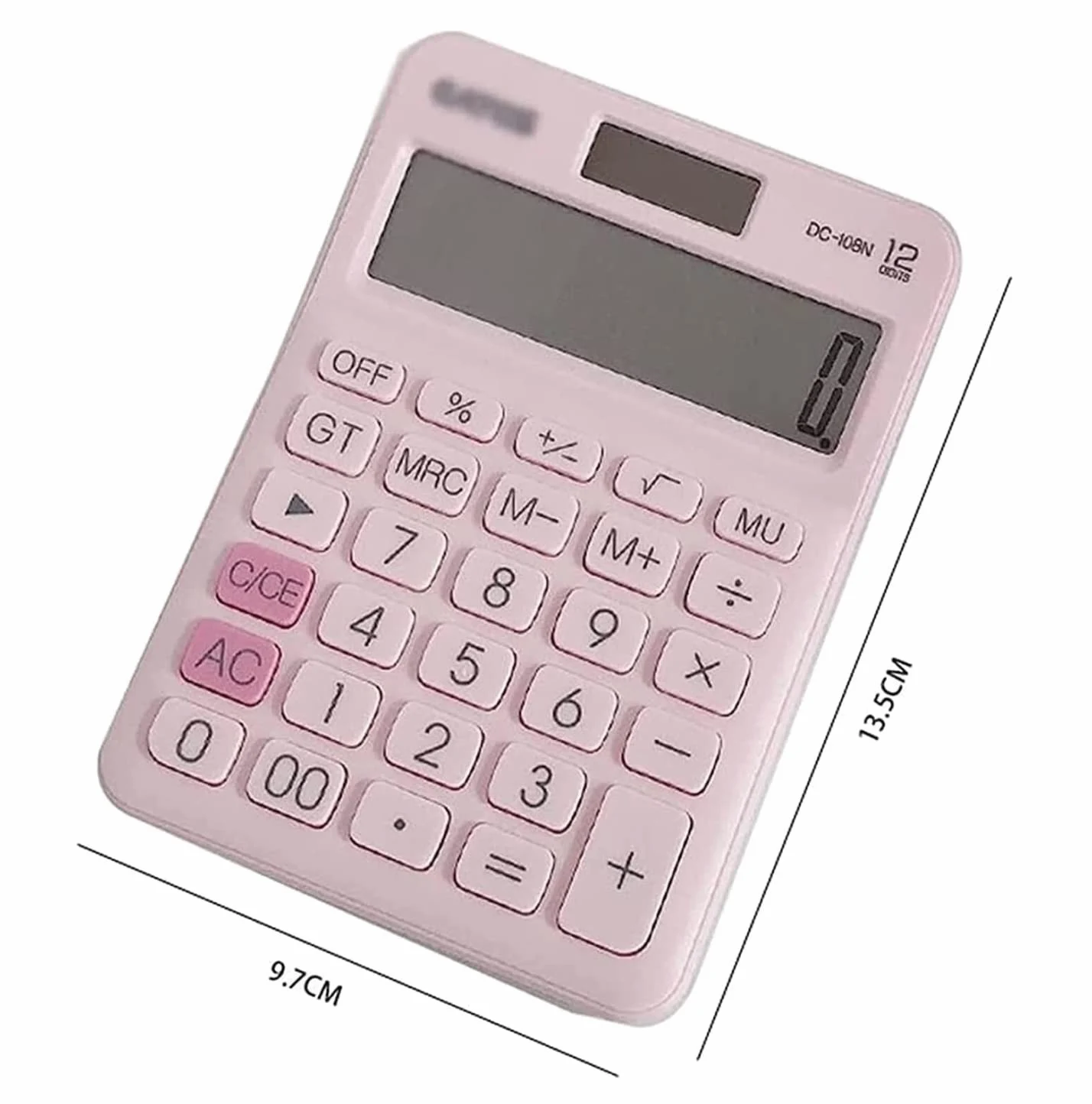 Calcolatrice Casa Ufficio Candy Colors Calcolatrice da Tavolo Display LCD A 12 Cifre Solare E Batteria Dual Power Perfetta per Scuola(Black)