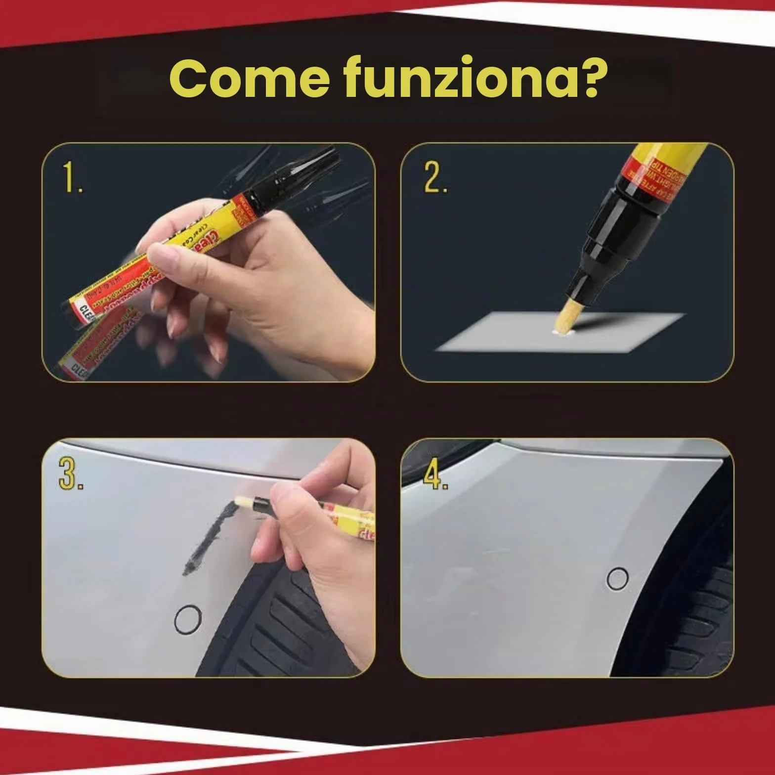 FIX IT PRO Penna Cancellare Graffi Profondi Matita A Righe Universale Vernici Polish Carrozzeria Auto Anti Graffio Ritocco Riparazione Magica Correttore Graffi