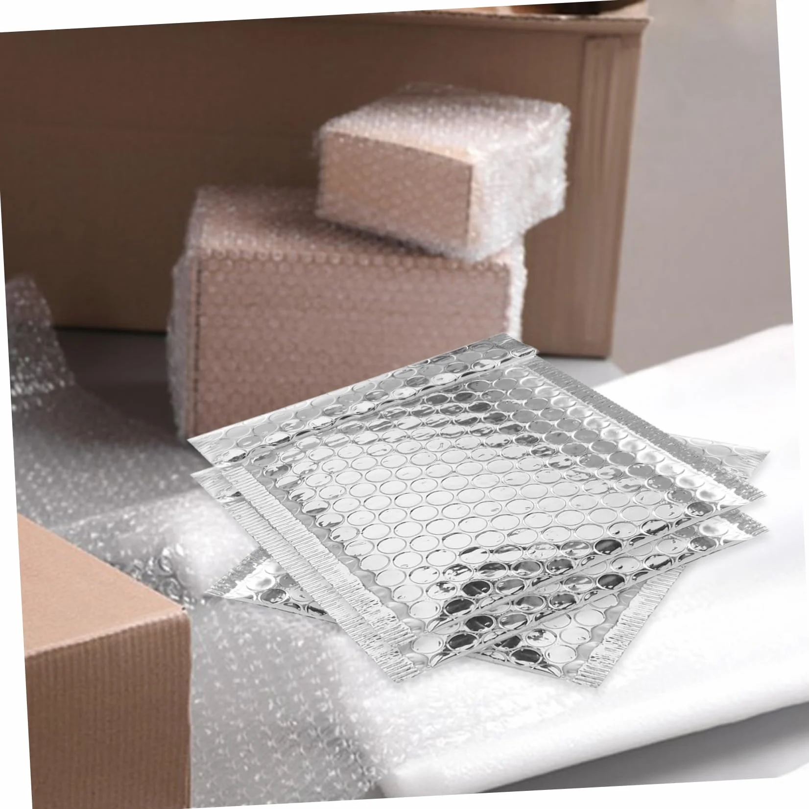 LALAFINA Buste Imbottite Argento Bolle 100 Pezzi Buste Padded per Spedizioni Piccole in Materiale Sintetico per Scuole e Negozi