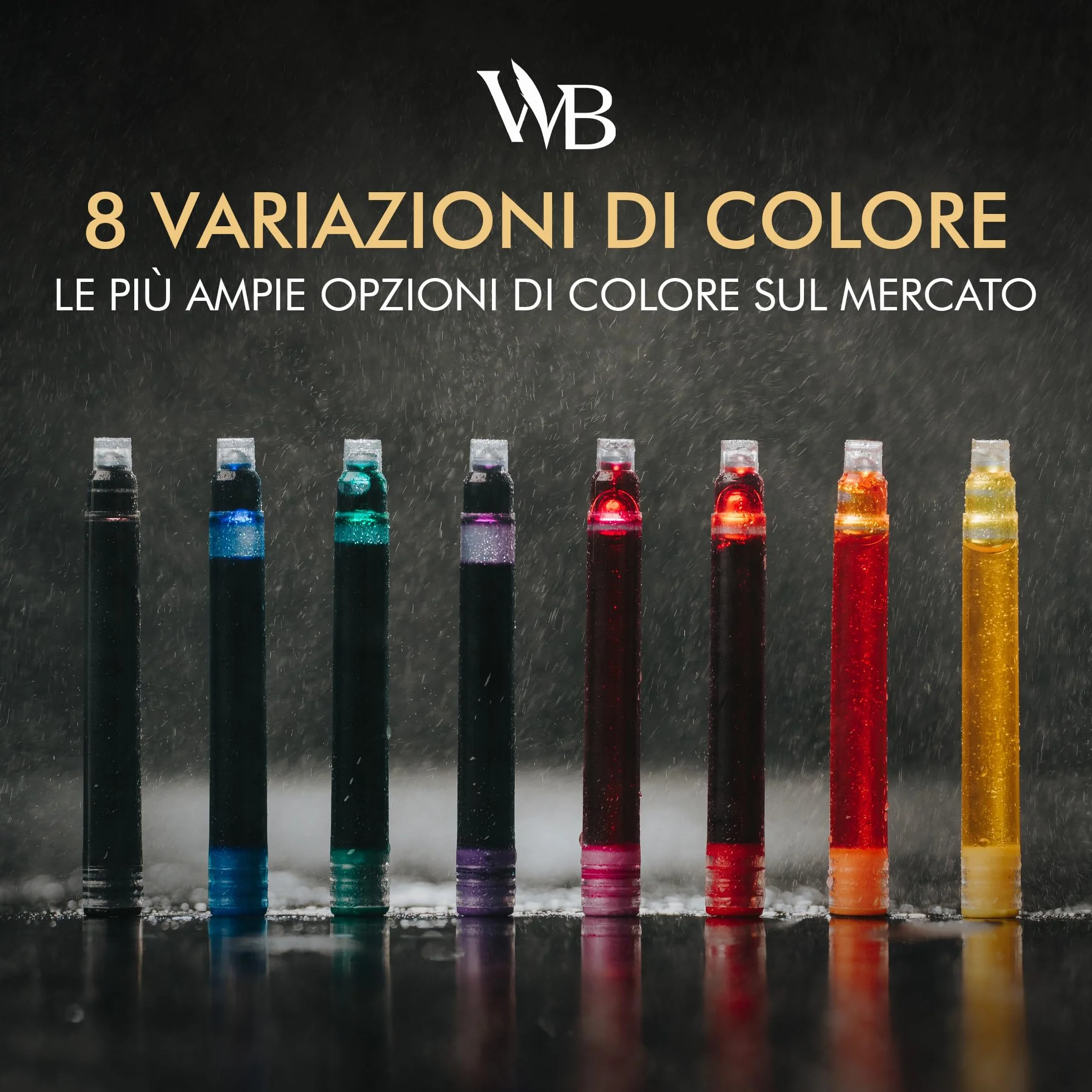 Wordsworth & Black Ricariche Inchiostro Penna Stilografica 24 Cartucce Giallo Standard Internazionali 1,5" 0,24"