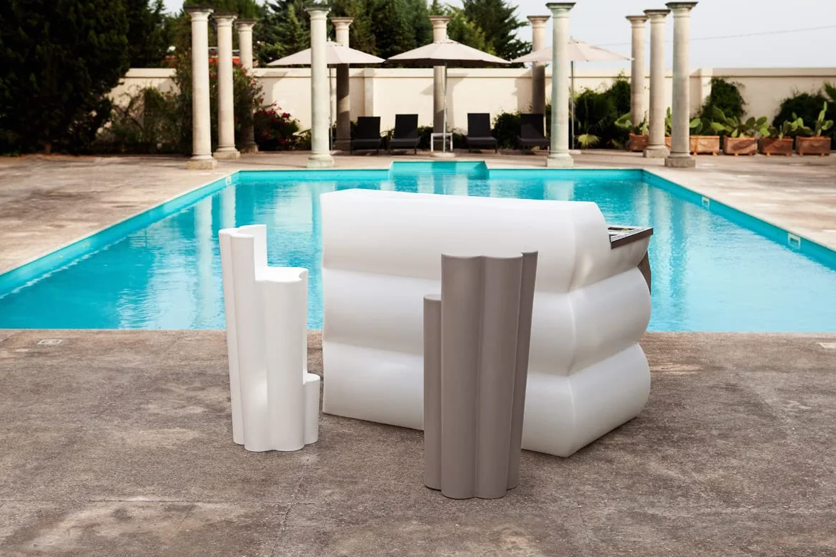 Kloris Bancone Bar Cassa Reception Desk mod. Clipper cm 145x88x110 h Bianco Made in Italy