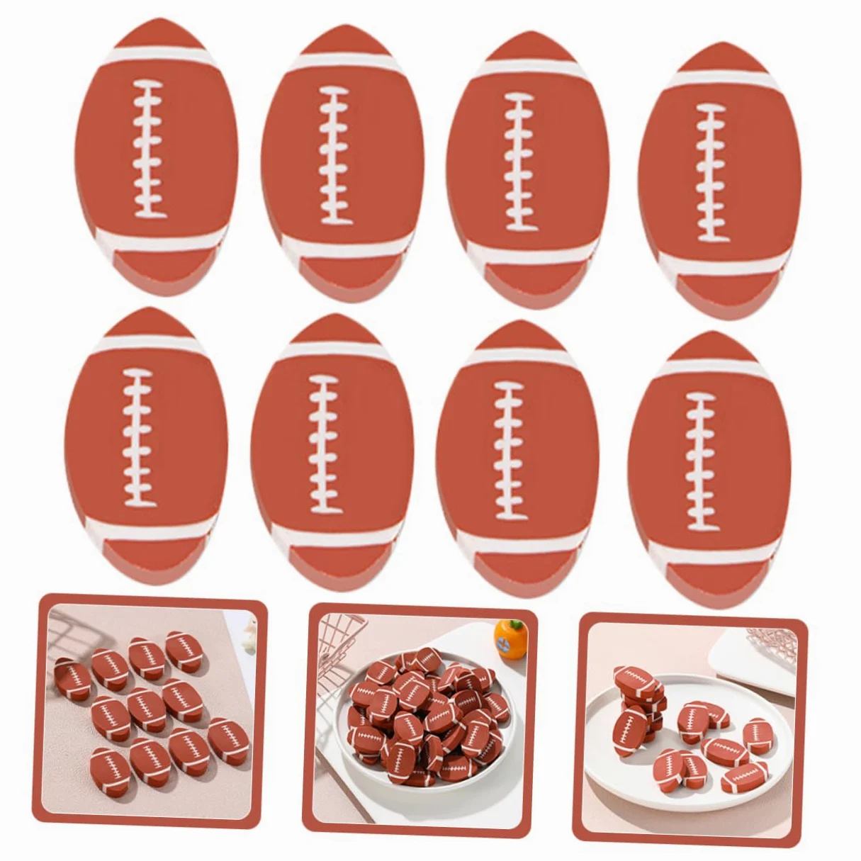 Gomme da Cancellare Rugby Cartone 100 Pezzi Tpr per Scolari | Festa Scuola Decor, Holiday Stationery, Drawing Art Eraser, Student Eraser, Drafting Supply
