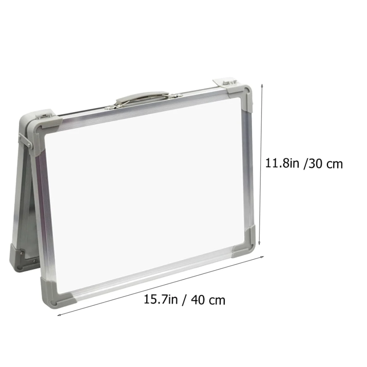 Luxshiny Mini Lavagna Bianca da Tavolo Bifacciale Pieghevole Supporto Regolabile in Alluminio, Lavagna Magnetica Cancellabile a Secco per Casa, Scuola e Ufficio