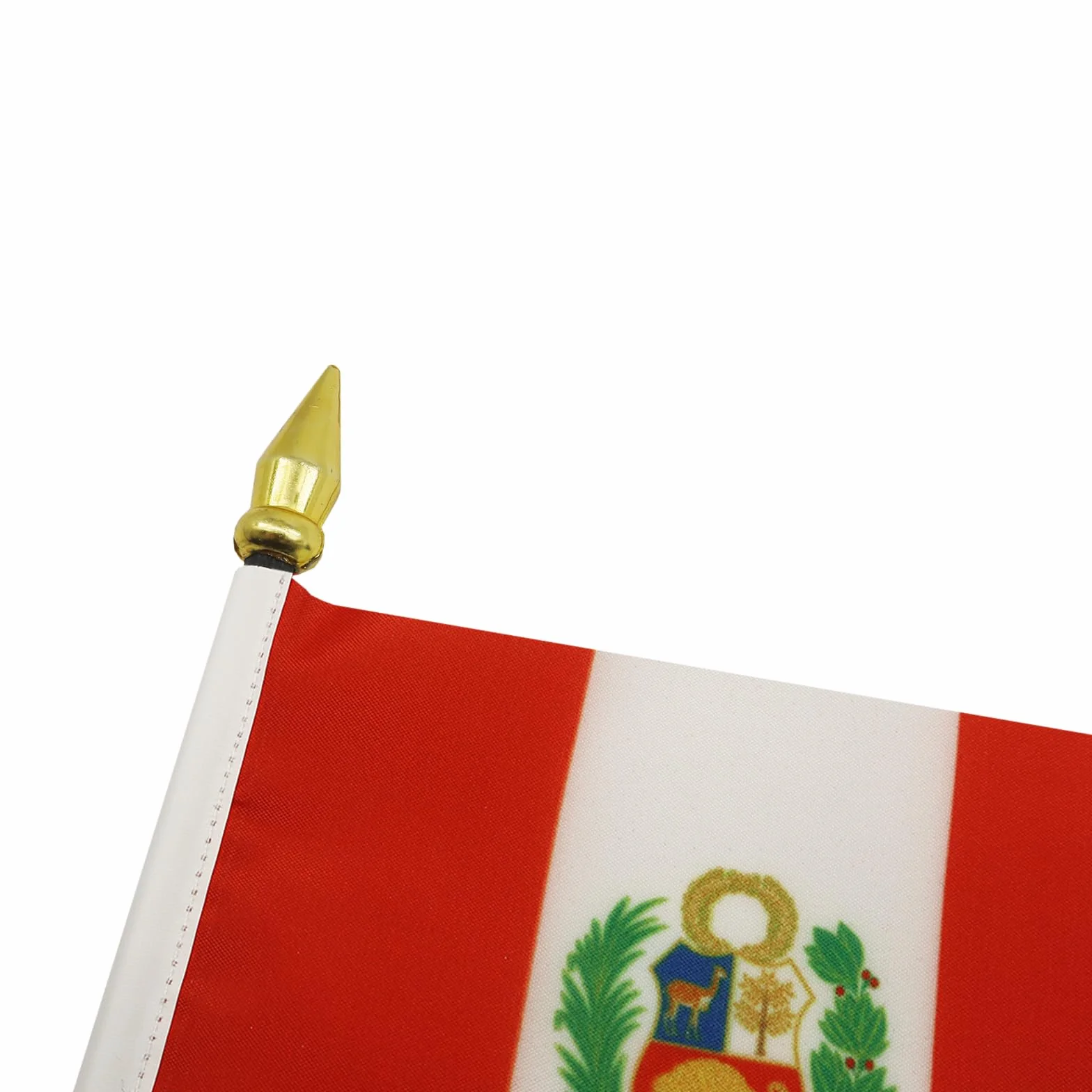 AZ FLAG Bandiera da Tavolo Perù 15x10cm Punta Dorata