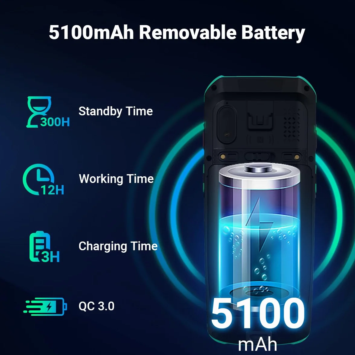 Tera Android 11 Scanner codici a barre con 26 tasti HS7 Motore di scansione IP67 robusto 4+64GB 5100mAh Batteria QC 3.0 Ricarica Rapida 4" Touch Screen Terminale Mobile per Scanner Inventario Modello