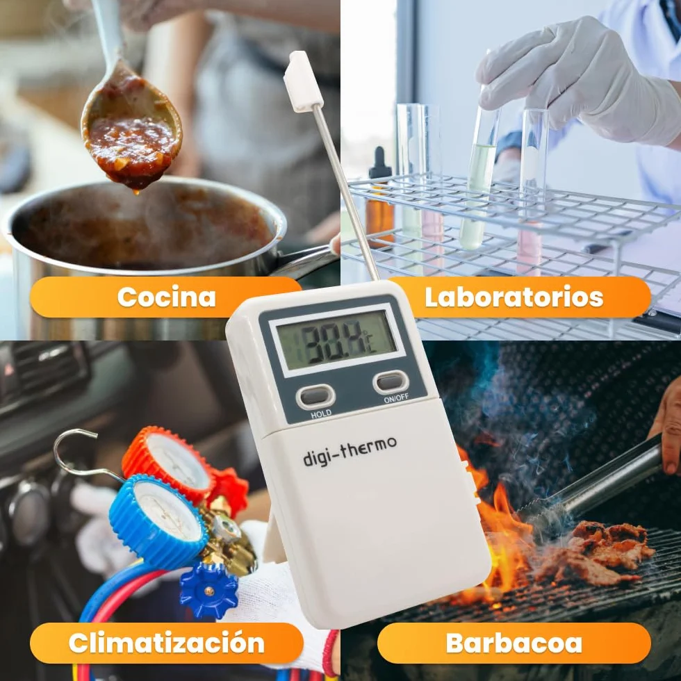 Termometro digitale portatile con sonda -50° +300°C per aria condizionata e cucina