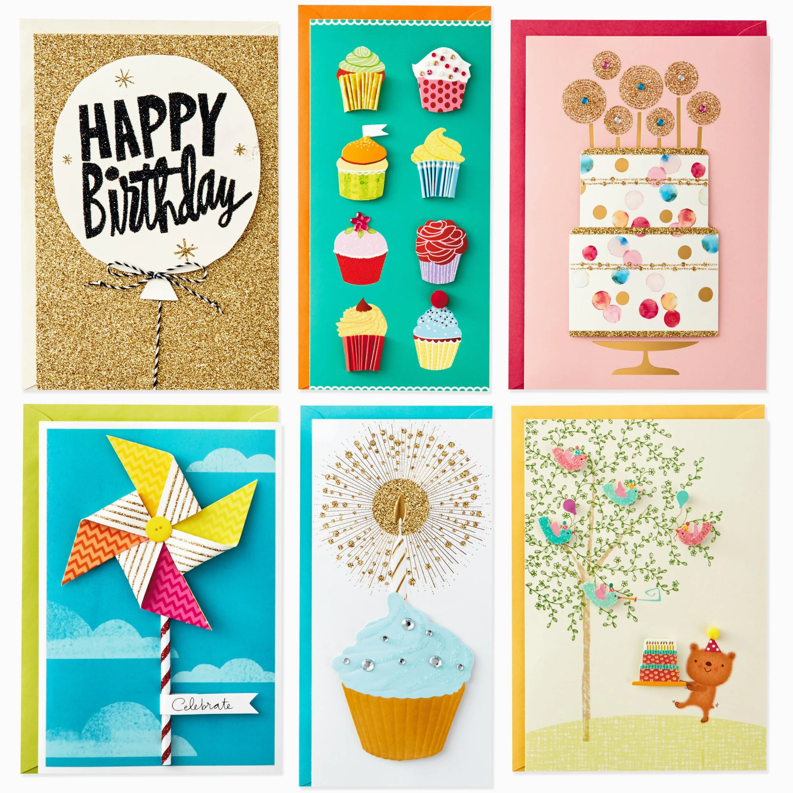 Hallmark - Set di biglietti di auguri assortiti per tutte le occasioni con organizer per biglietti (confezione da 24) – compleanno, bambino, matrimonio, simpatia, pensiero di te, grazie, in bianco