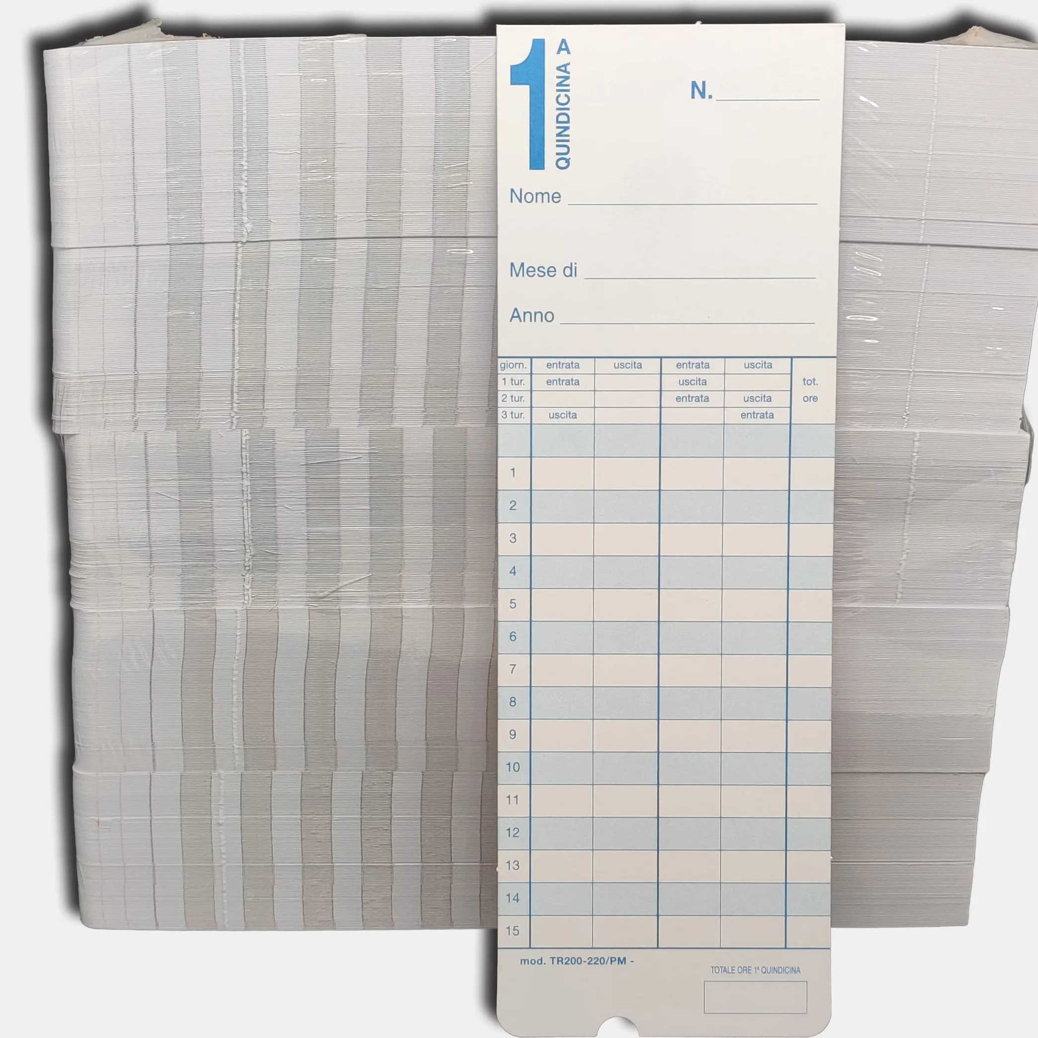 X-TIME SERVICE | 100 Cartellini Mensili da Timbrare per l'Orario di Lavoro, Modello TR200 per Amano, Needtek, Cotini