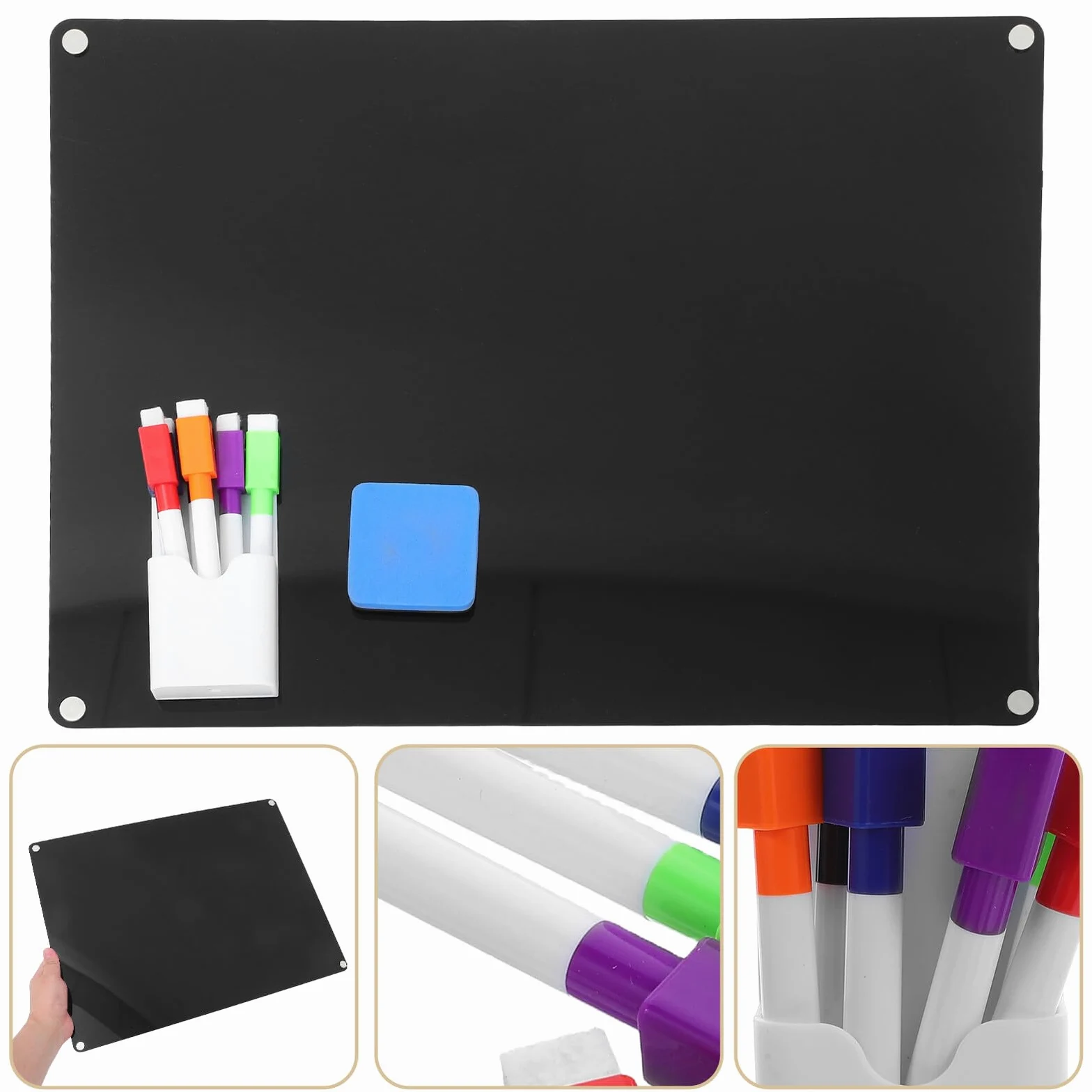 Zerodeko Lavagna Magnetica Cancellabile Secco per Frigorifero Blocco Note Magnetico in Acrilico con Penna Lavagna Promemoria Riutilizzabile per Cucina Ufficio