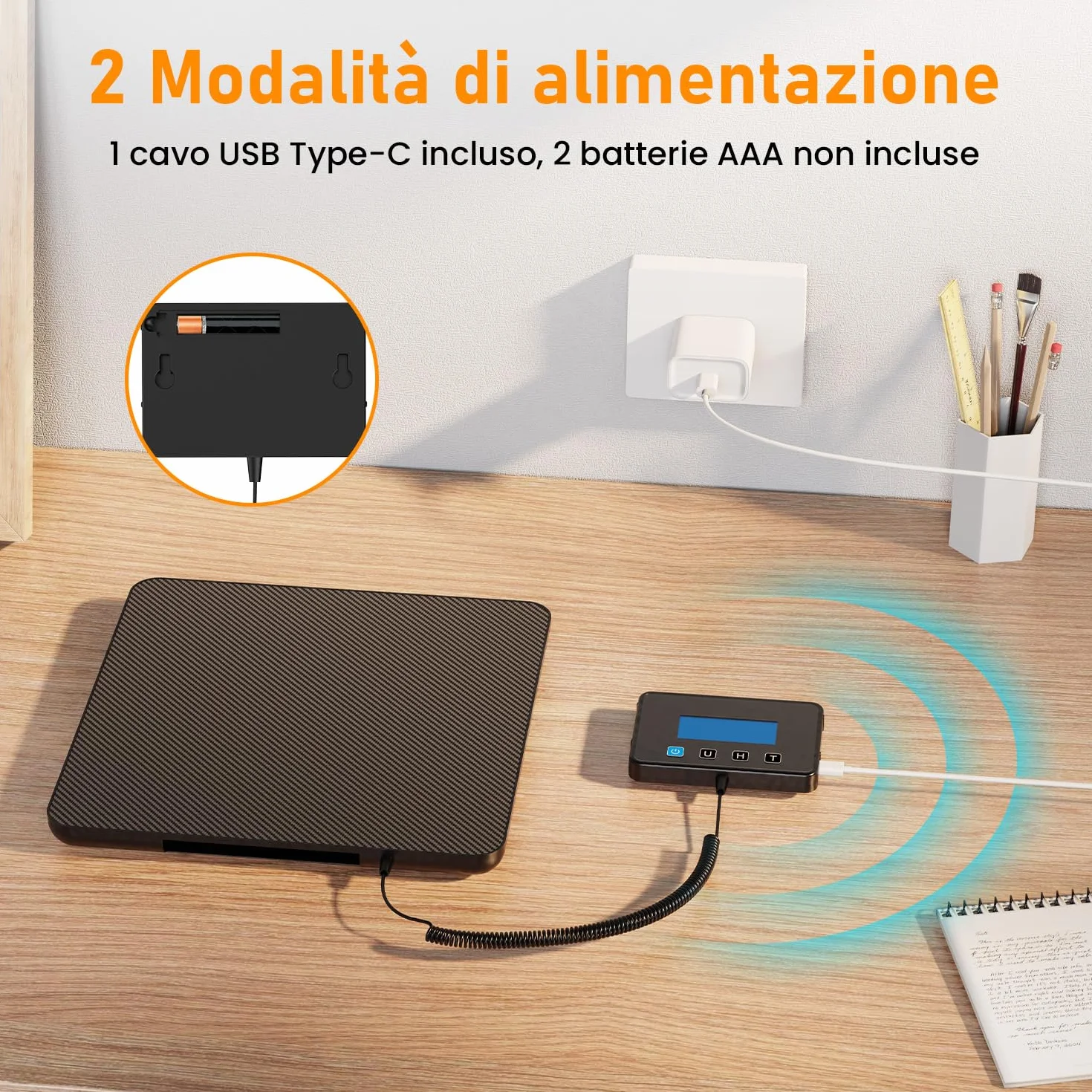 Bilancia Pesa Pacchi Digitale 200kg Professionale con Display LCD da Parete