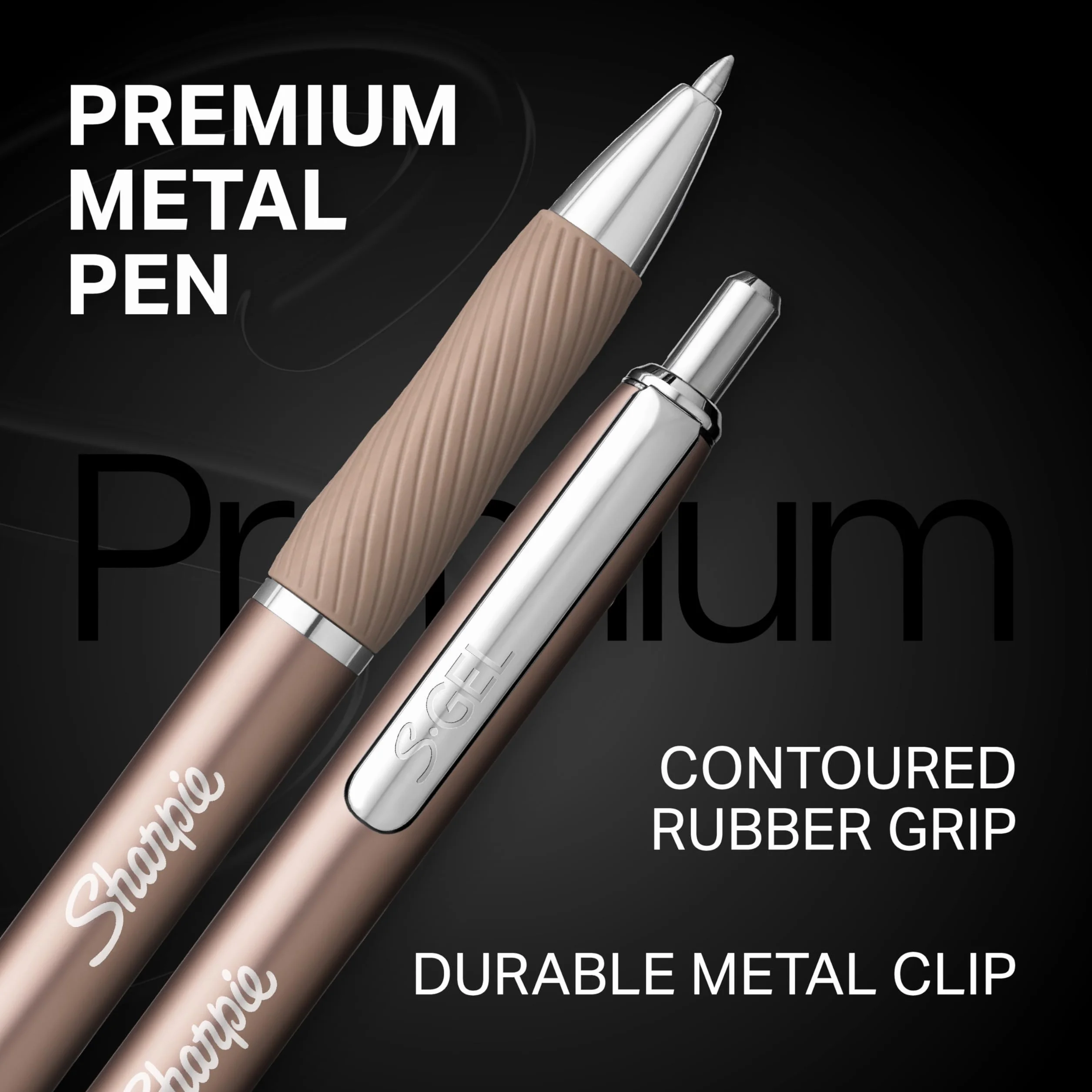 Sharpie S-Gel, penne a inchiostro gel, punta media (0,7 mm), elegante fusto in metallo, inchiostro nero, 12 pezzi - disegno, diario, scrittura, scuola, forniture per insegnanti