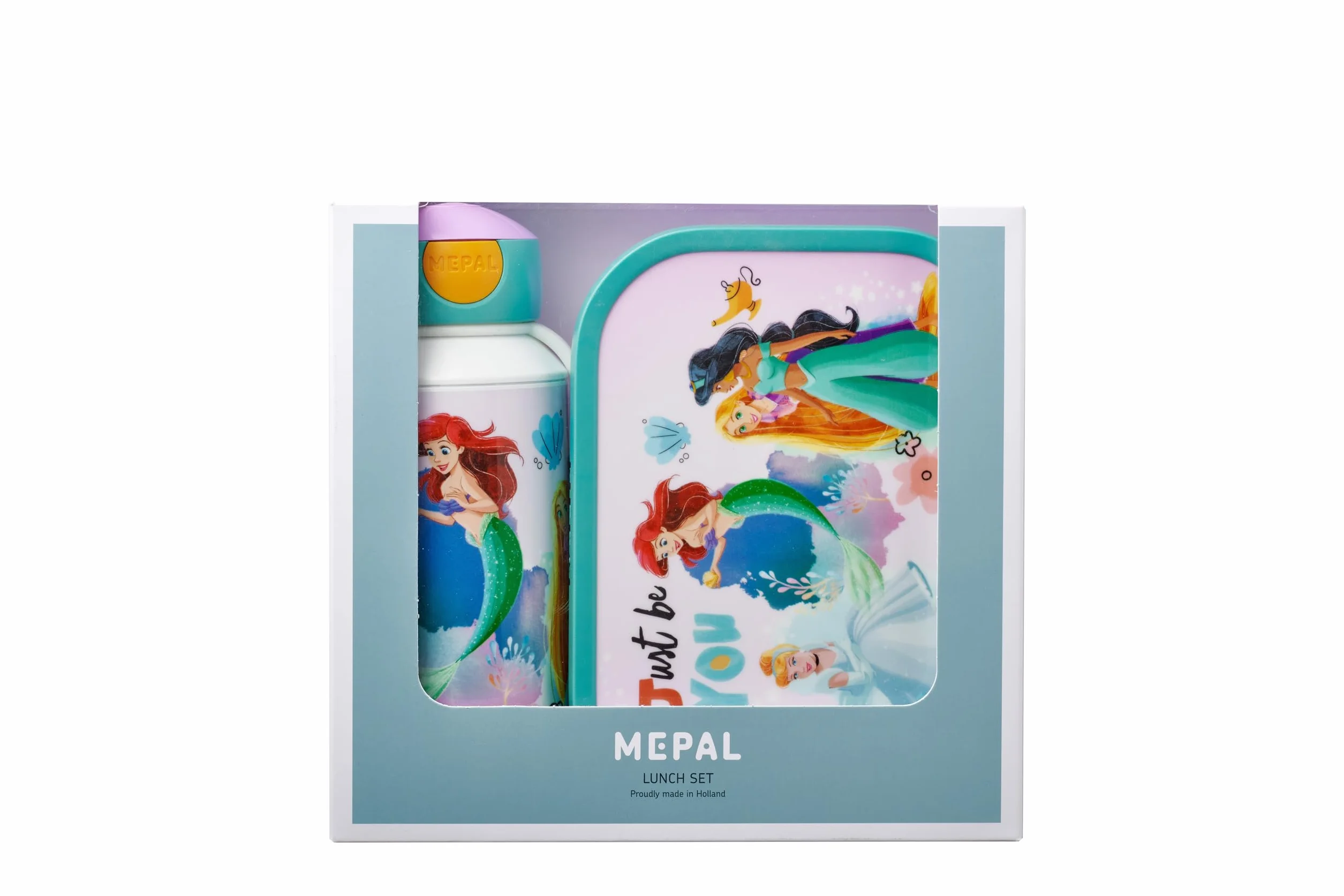 Mepal - Set da Pranzo Campus per Bambini con Borraccia Pop-up e Porta Pranzo - per Scuola o Gite - Privo di BPA - 400 ml + 750 ml - Disney Princess