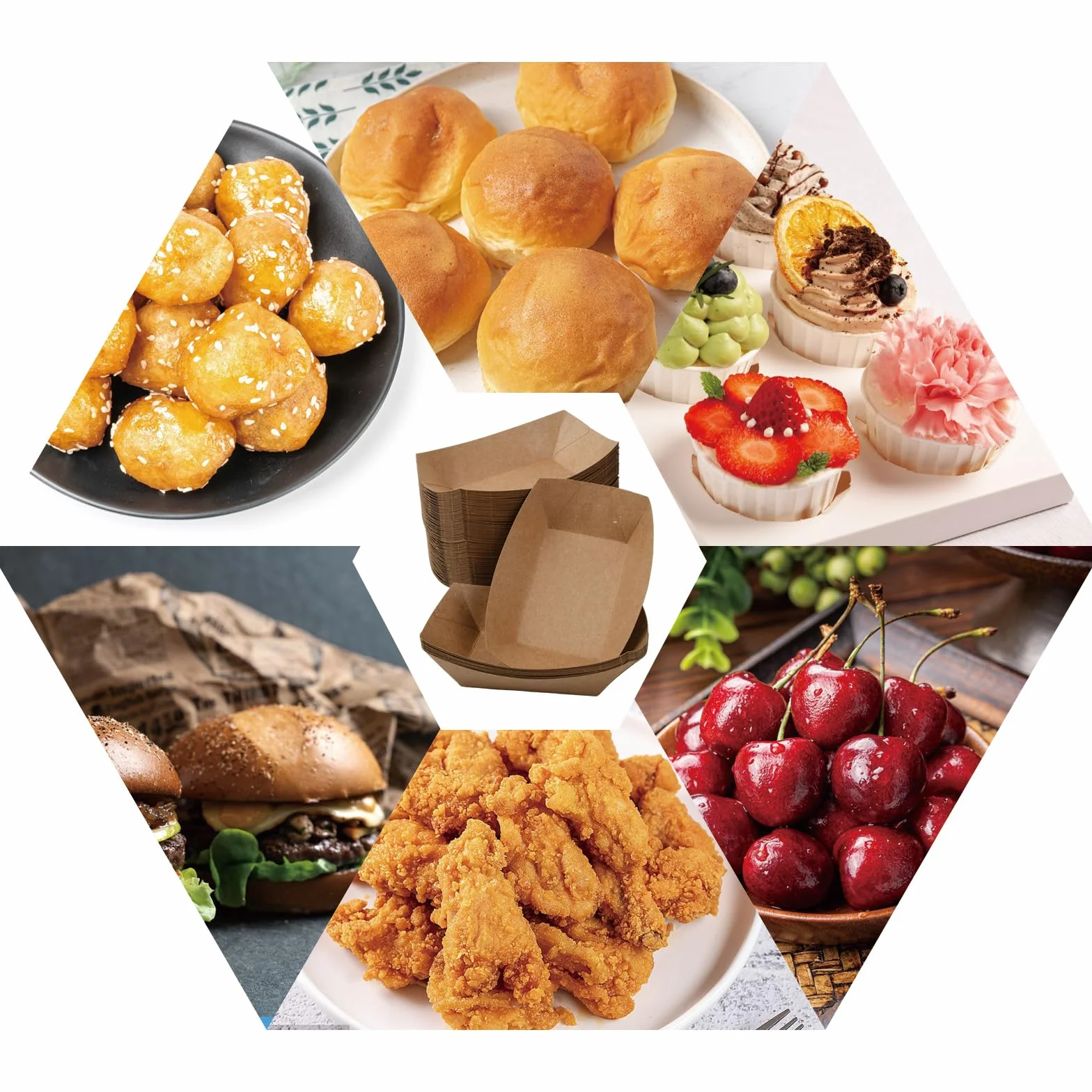 Vassoio Kraft 100 Pezzi 17.5x12.5 cm per Alimenti Fritti Patatine Snack