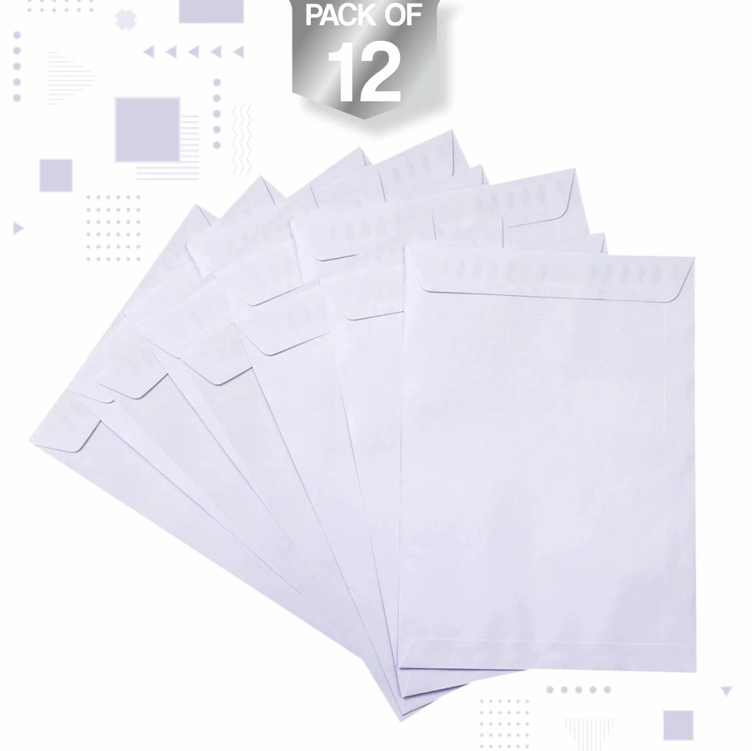 Buste bianche formato C4 adesive per fogli A4 carta resistente autoadesive senza finestra confezione da 12