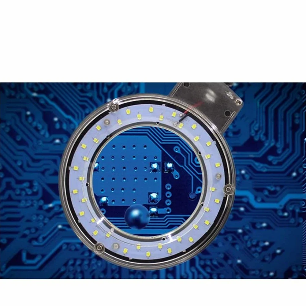 Lampada da Tavolo a LED con Lente d'Ingrandimento e Lampada da Lettura, Mini Lampada da Tavolo per Anziani, Lente d'Ingrandimento Rotante, Nuvole di Buon auspicio
