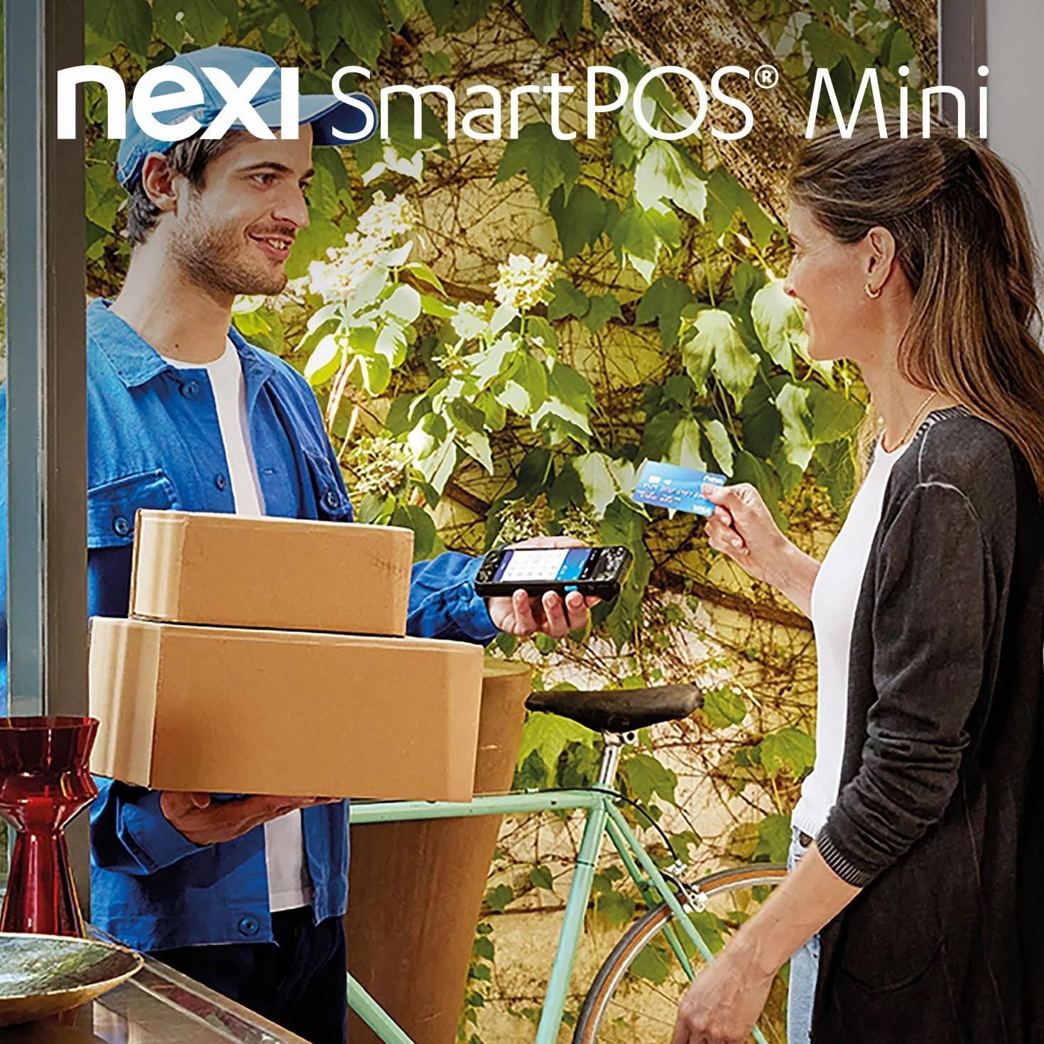 Nexi SmartPOS Mini a Canone Zero, Pos Portatile Contactless, Lettore Elettronico Portatile per Pagamenti con Bancomat, Carta di Credito, Prepagata, Apple Pay e Google Pay