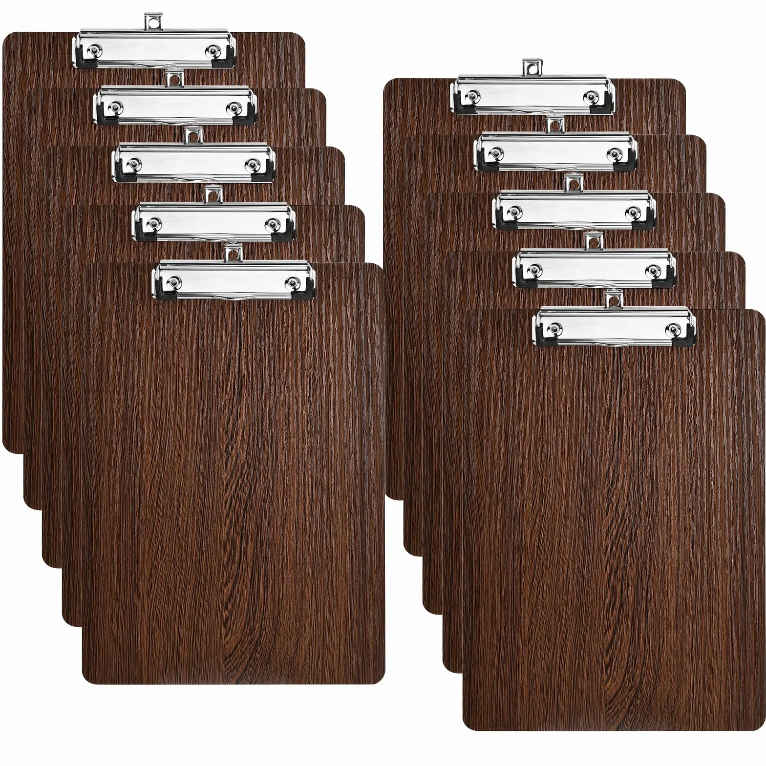 10 Pezzi Portablocco di Legno, Clipboard Menu Board, Portablocchi Appunti Porta-Pad Lavagna da Scrittura a4, Cartellina Rigida con Pinza e Foro, Cartella Portablocco per Scuola Ufficio Ristoranti