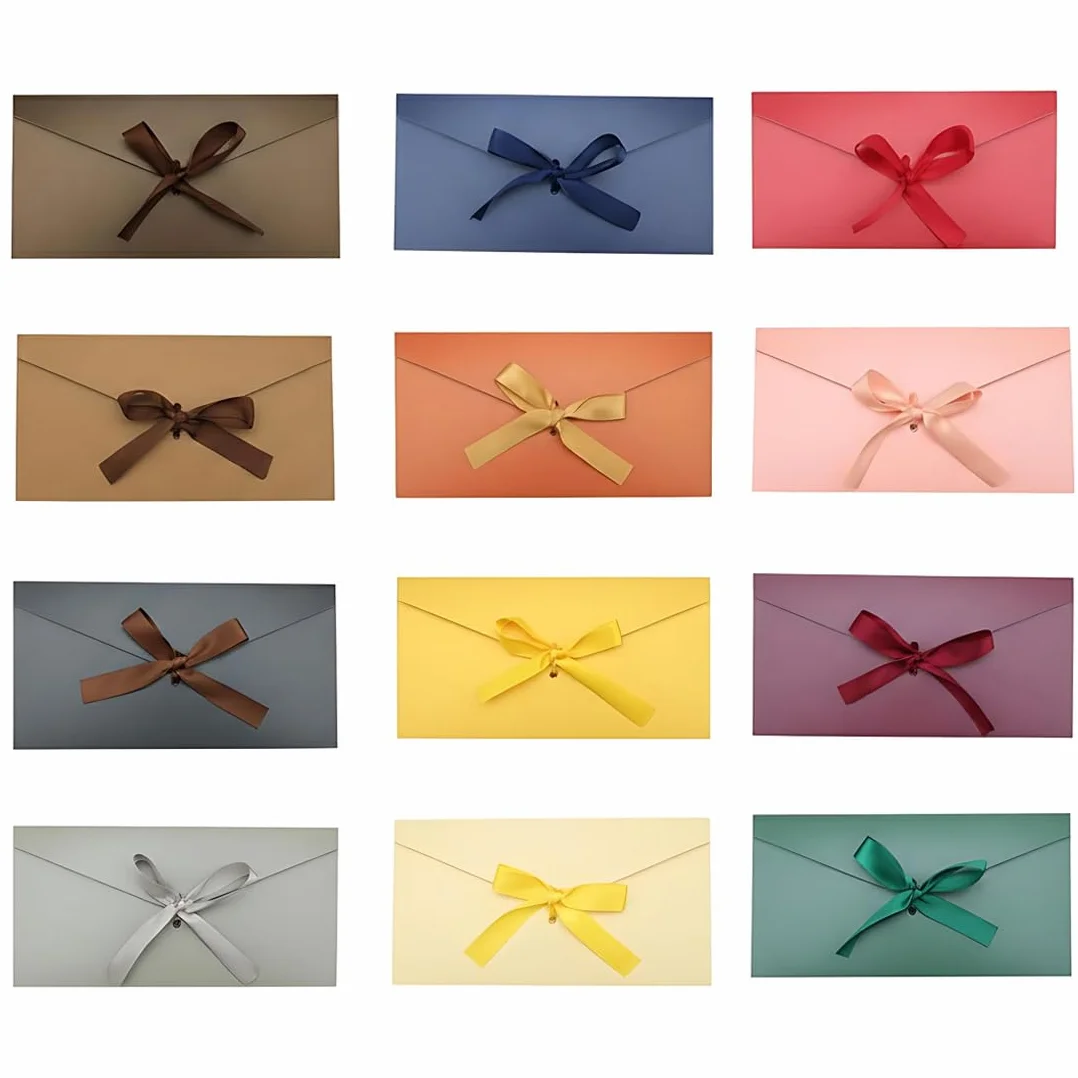 Buste Regalo Carta Kraft Vintage 22x11cm 12 Pezzi 12 Colori per Feste Matrimonio Compleanno Natale