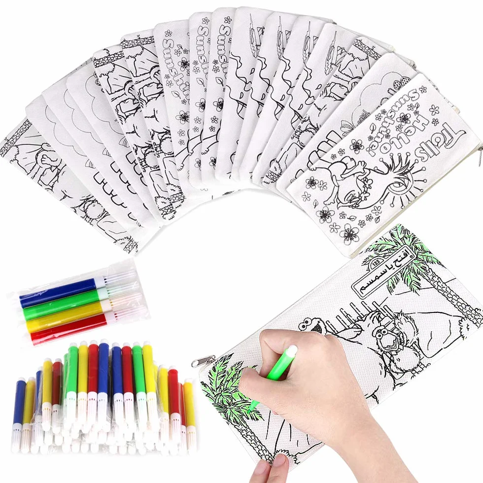 Faburo 32pz Kit Astucci da Colorare e Penne Colorate per Bambini Feste Compleanno Natale