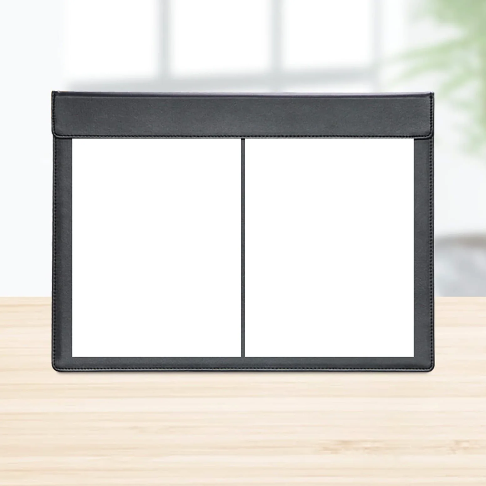 Portablocco Business foldering di Fascia Alta riunione di Cuoio Scrittura tampone A3 Desk tampone Signature Clip legante Magnetico per Ufficio, Hotel, Studio Clipboard Portablocco (Color : Black)