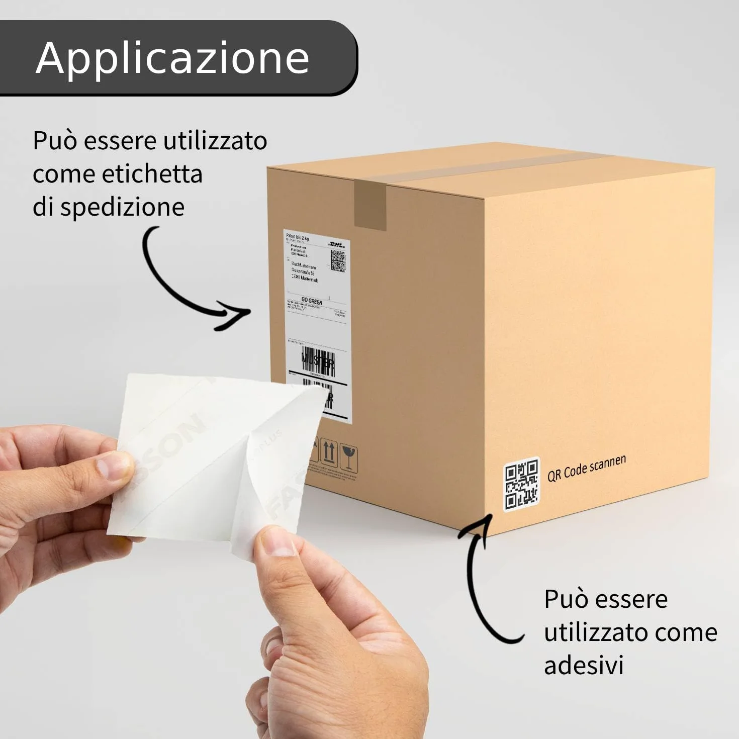Carta adesiva premium DIN A4 I 100 fogli bianco opaco I FASSON Crack Back-Plus I Carta adesiva etichette autoadesive stampabile I AZ066
