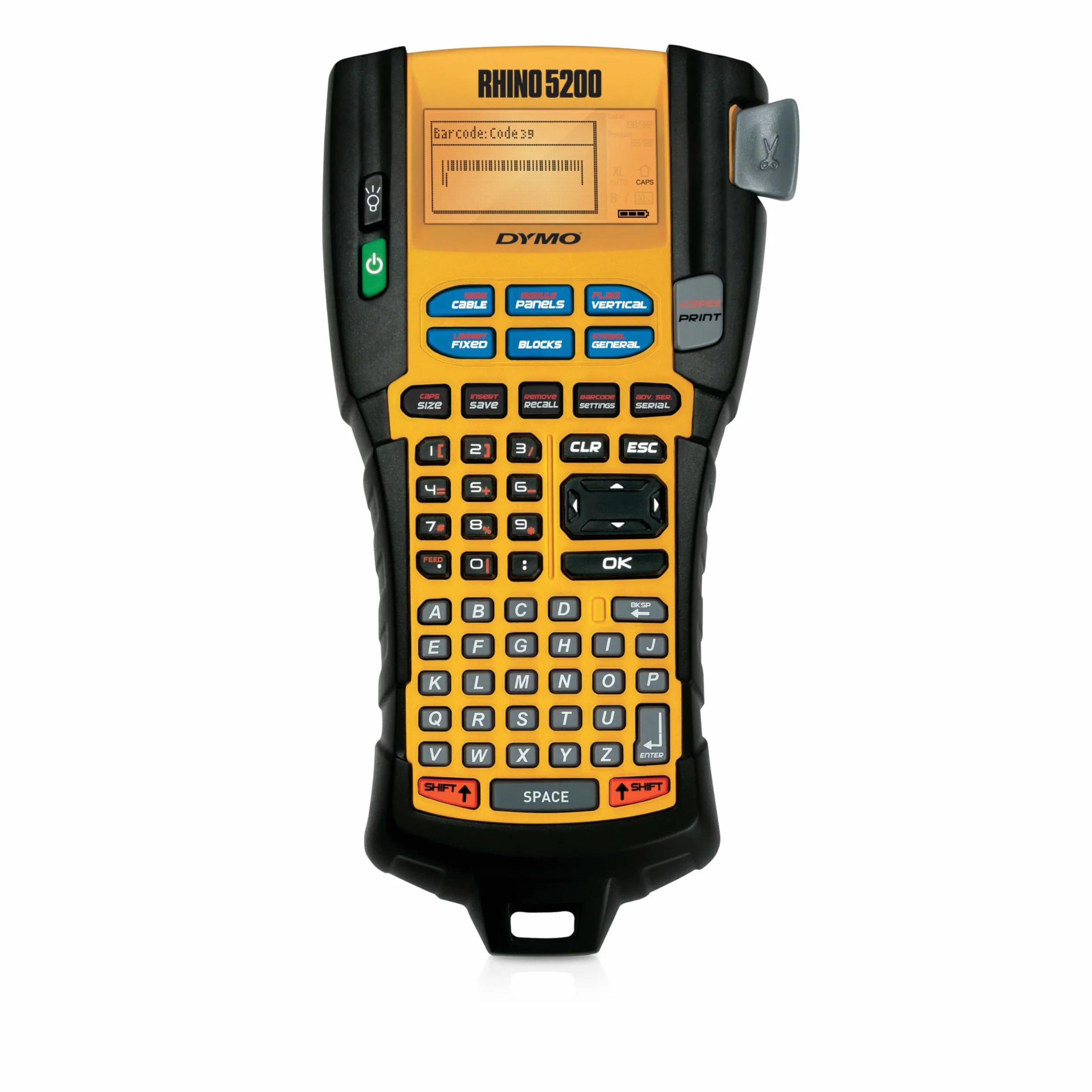 DYMO 5200 Rhino Etichettatrice industriale multiuso | Tastiera ABC | Giallo