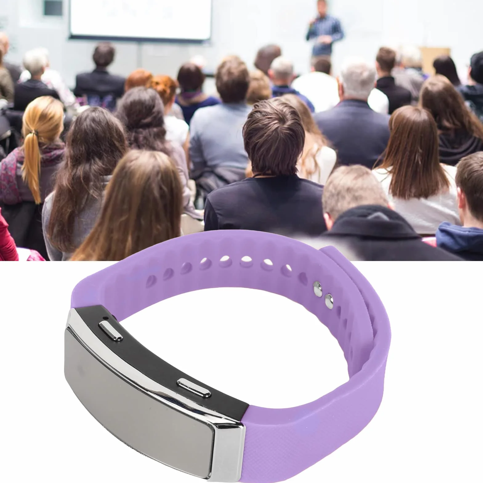 Orologio con Registratore Vocale Digitale, Registratore Vocale Portatile da Polso con Timestamp, Braccialetto con Registratore Audio con Riduzione del Rumore (Viola)