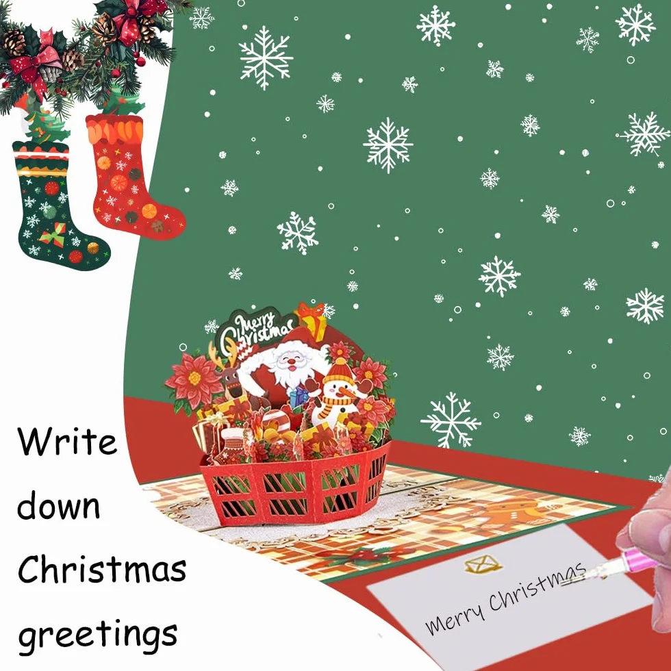 3D Christmas Cards Pop Up Biglietti Auguri Natale Con Buste