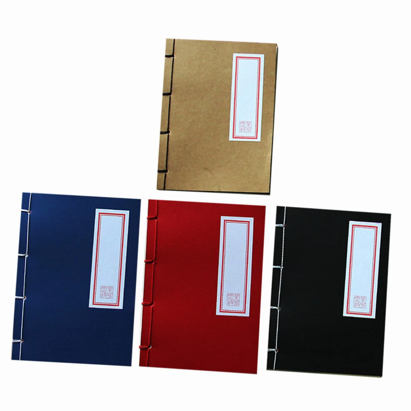 NUOBESTY 4pezzi Quaderni di Diario Retrò Copertina Rigida in Stile Cinese Quaderni di Carta Kraft Spessa per Scrittura di Diario e Disegno Wulin Multiuso per Riunioni o Attività Scolastiche