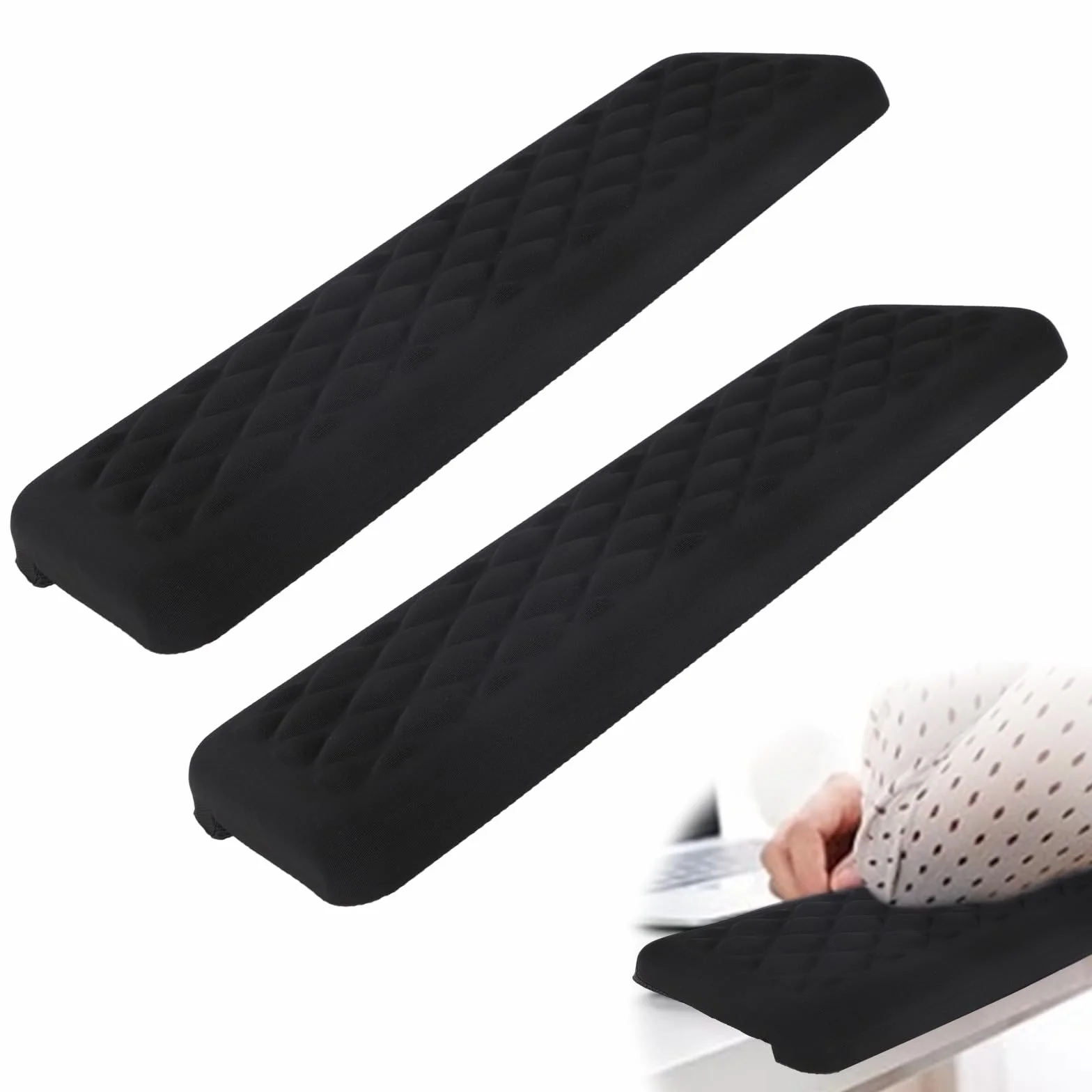2 Pz Gomitiere a Forma di L per Scrivania, Memory Foam Poggiapolsi e Gomiti a Forma di L per Scrivania Ufficio Casa Supporto Comodo Polso