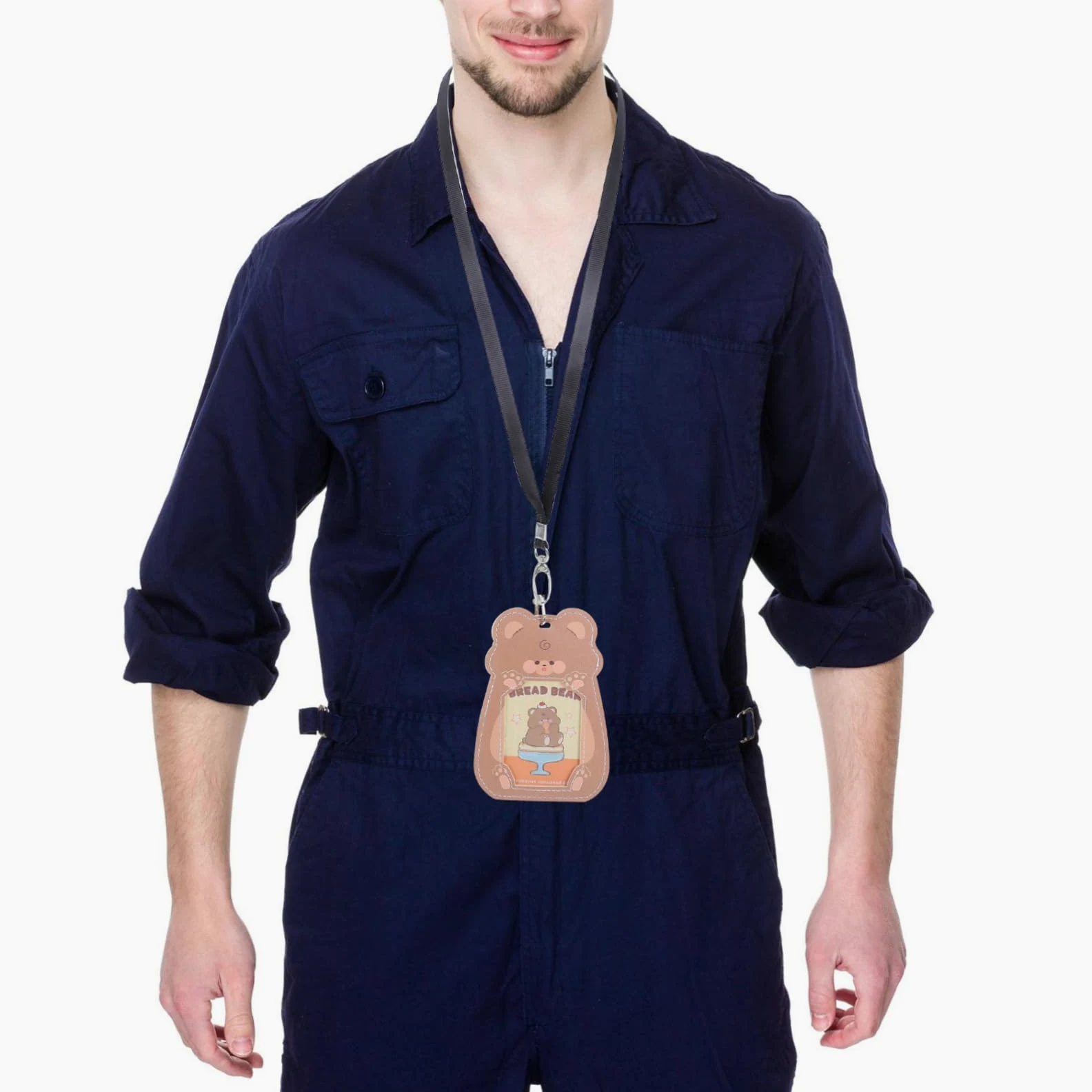 50pezzi Cordino Piatto con Clip Porta Badge Cordino per Badge Identificativi da Ufficio con Gancio Girevole Porta Nero