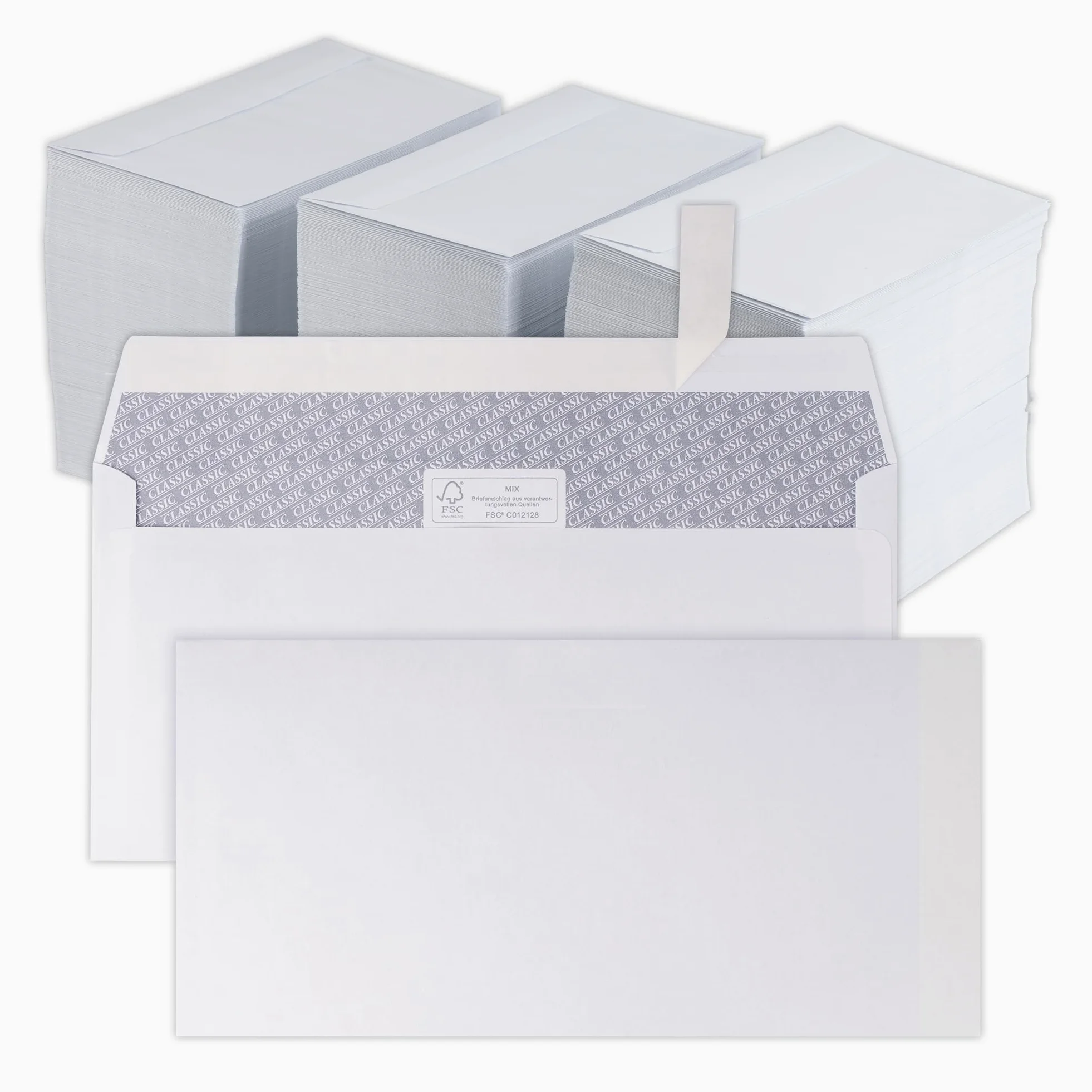 1000 buste per lettere, formato C5/6, senza finestra, colore bianco, chiusura autoadesiva, chiusura adesiva, per fatture, lettere, inviti, biglietti di auguri
