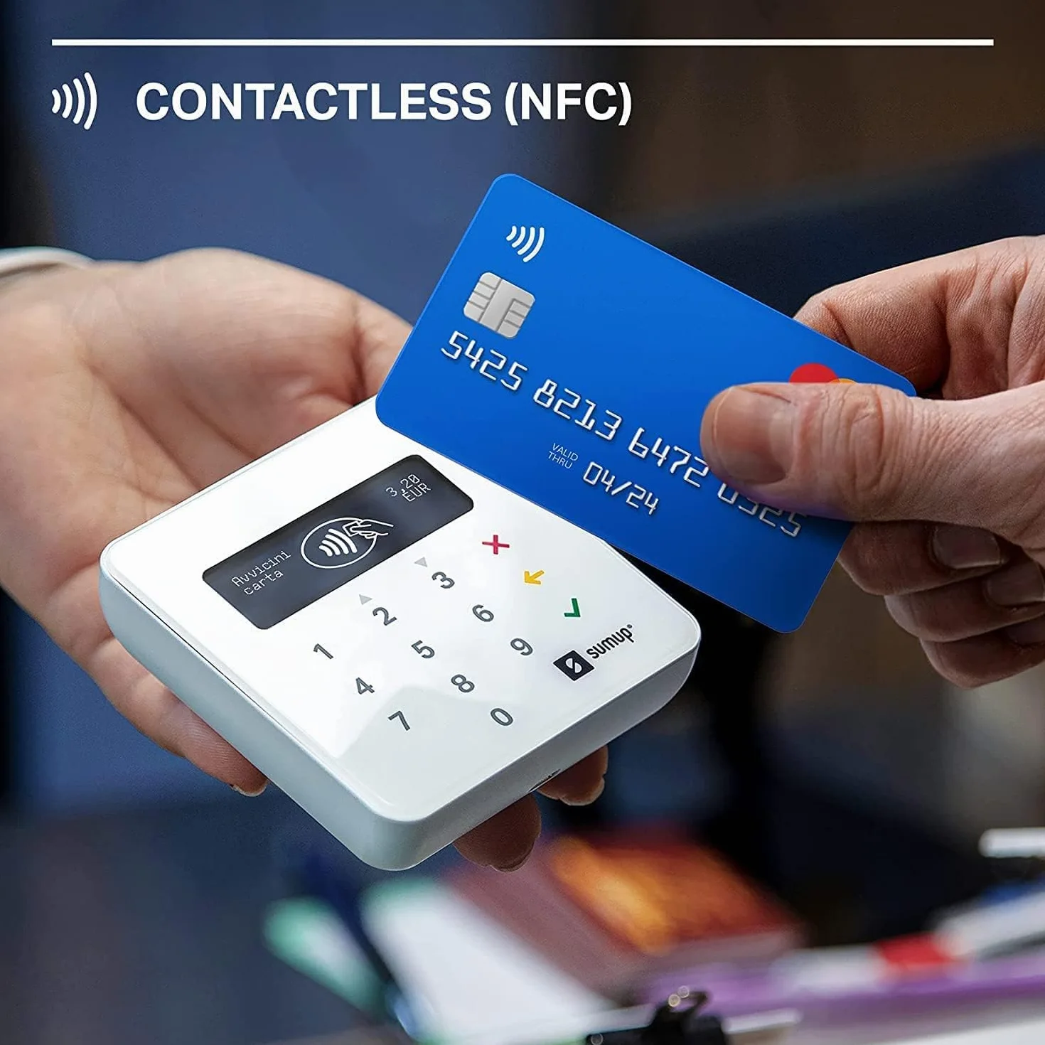 Lettore di carte SamUp Air Dispositivo POS portatile contactless per pagamenti con carta di debito, credito, Apple Pay, Google Pay