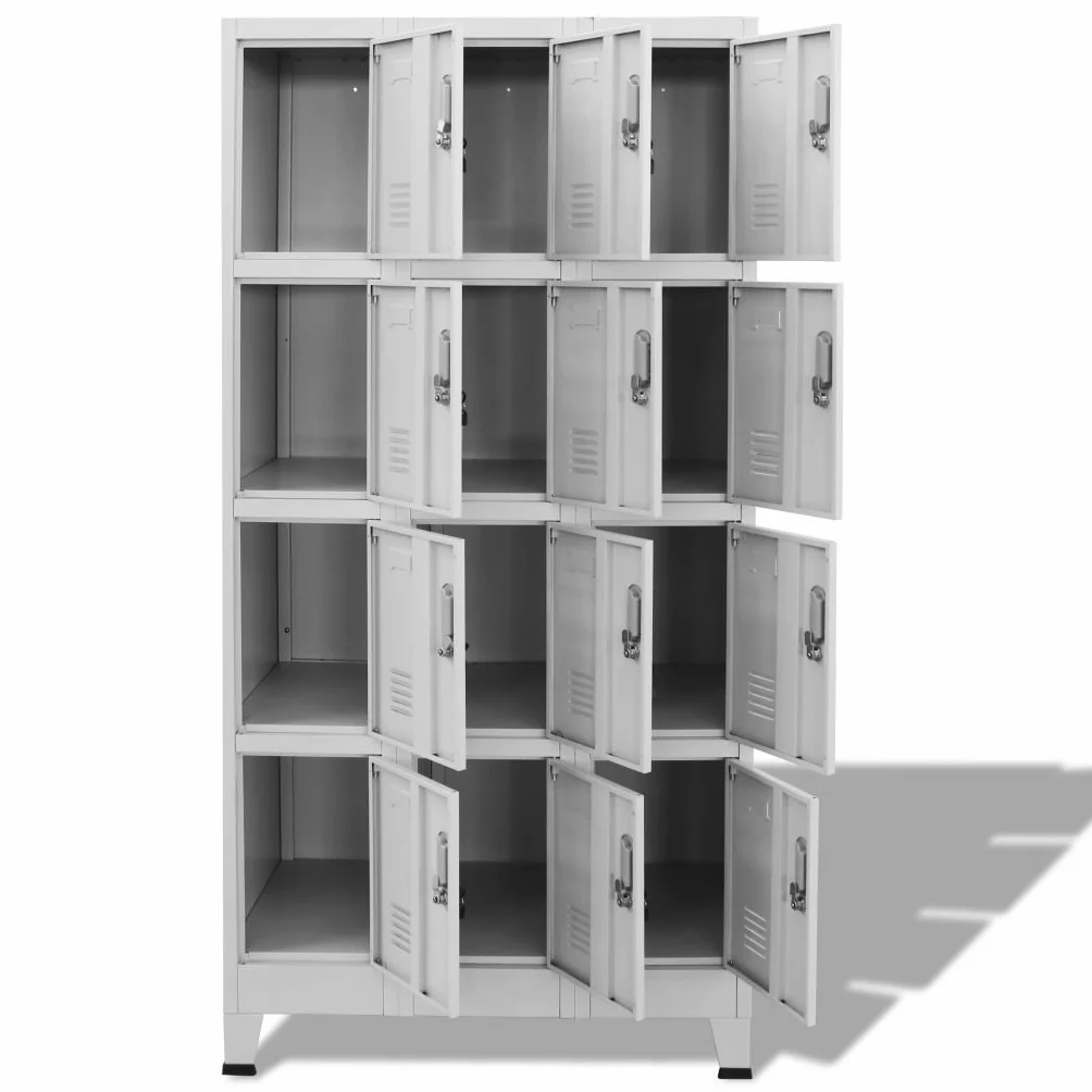 Tidyard Armadio spogliatoio Metallico in Acciaio, con 12 Ante con Serratura, per Gli Spogliatoi Sportivi o Aziendali, 12 Scomparti 90x45x180 cm