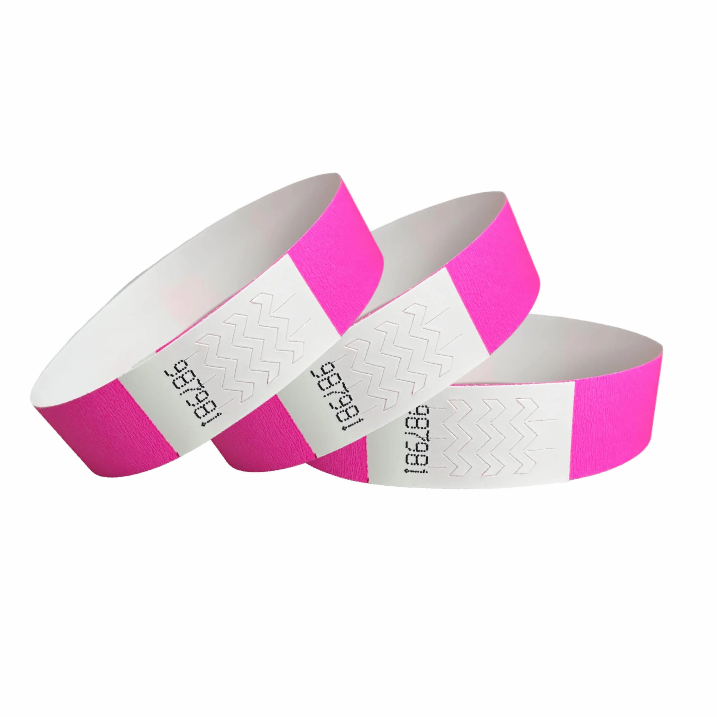 Braccialetti carta Tyvek impermeabili Neon Pink 500 pezzi identificativi colorati per feste festival con chiusura adesiva