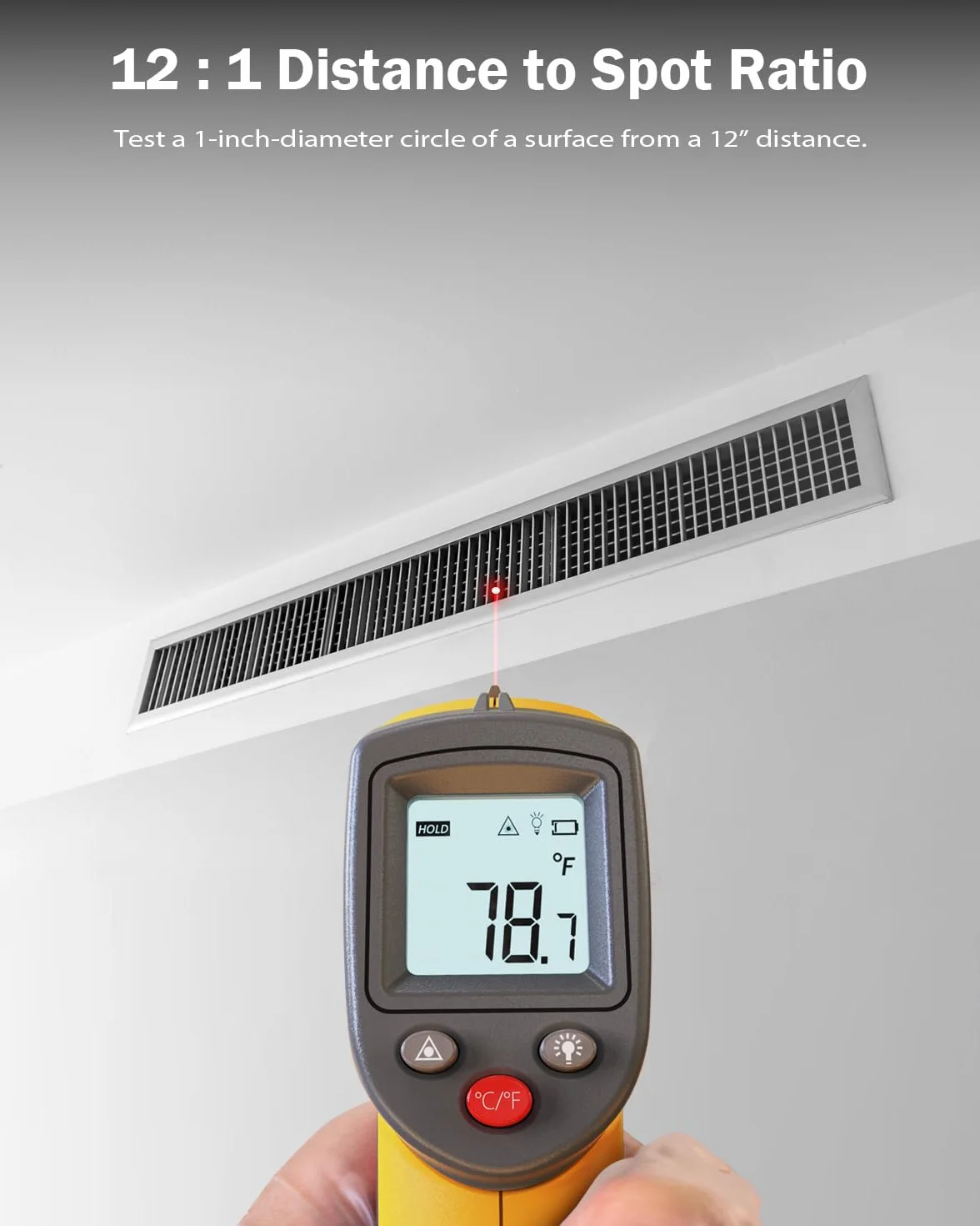 Termometro a infrarossi con pistola laser digitale senza contatto -58 °C a 716 °C per cucinare forno pizza carne HVAC