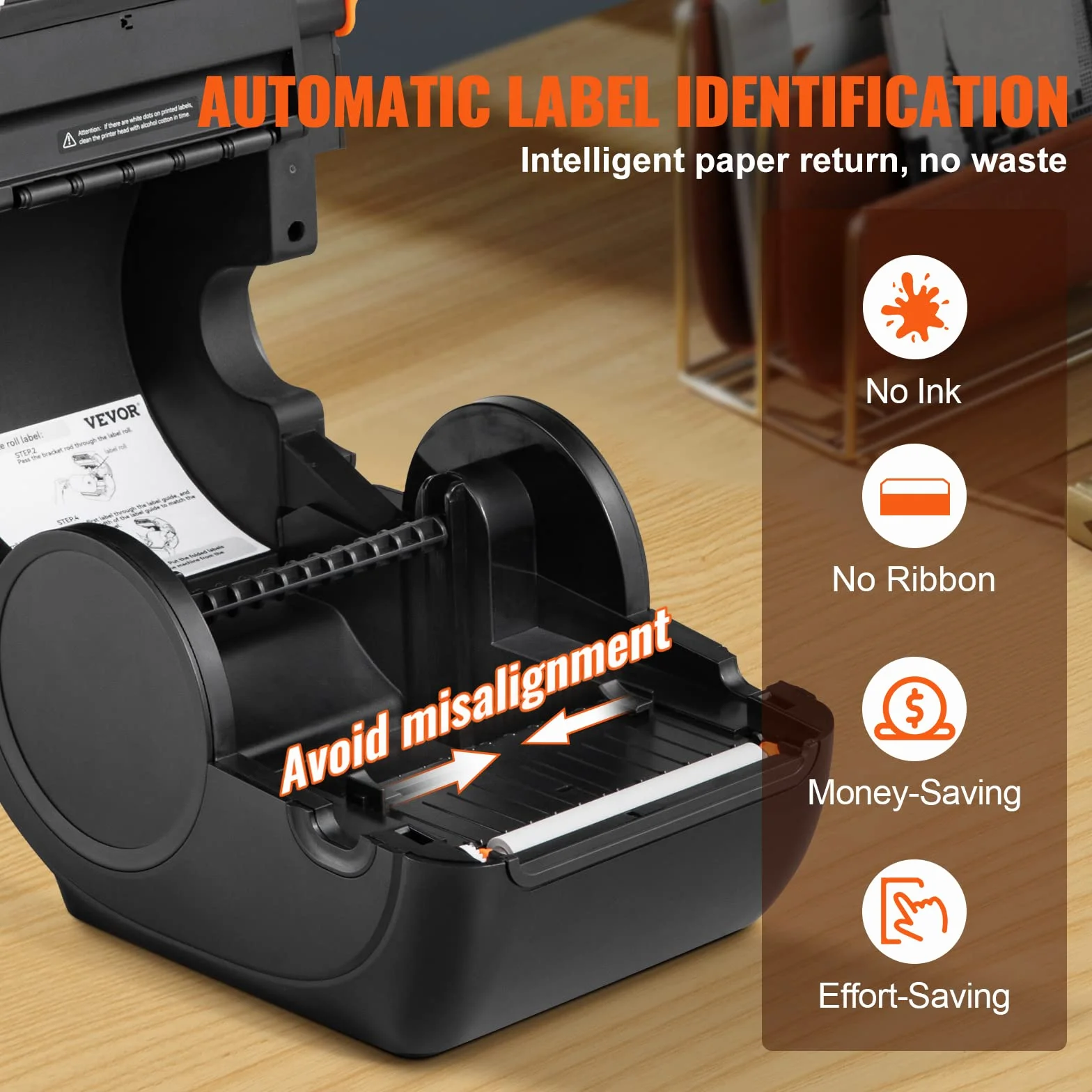 VEVOR Bluetooth Stampante Termica, Stampante per Etichette Edesive 4x6, Etichettatrice Termica Compatibile a Windows/MAC OS/Linux/Chromebook, Supporta DHL, USPS, FedEx, Shopify, Ebay, Amazon ecc.