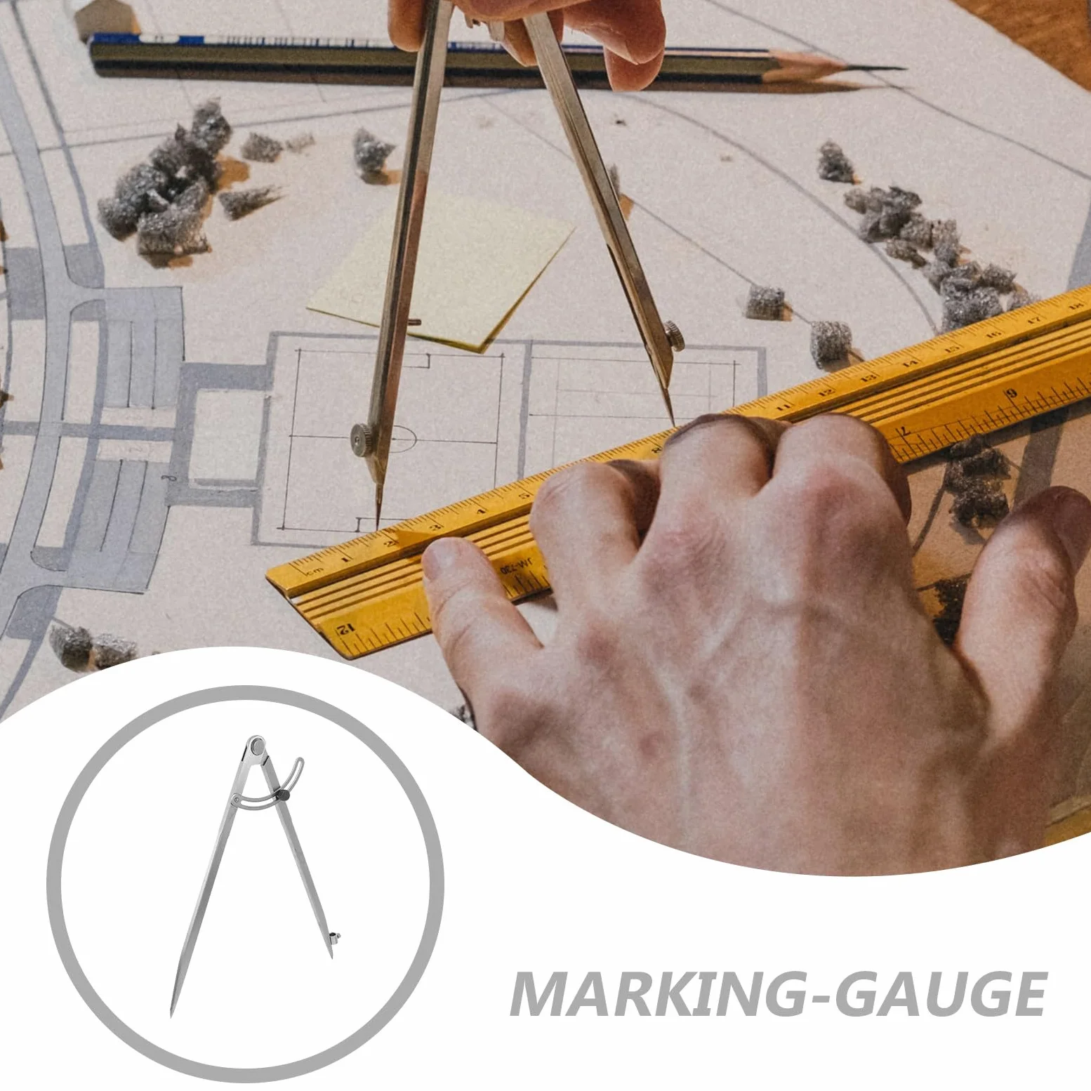 GLEAVI Compasso di Precisione Resistente e Riutilizzabile in Ferro Argento per Disegno Tecnico e Matematica per Festa Scuola Decor e Uso Domestico