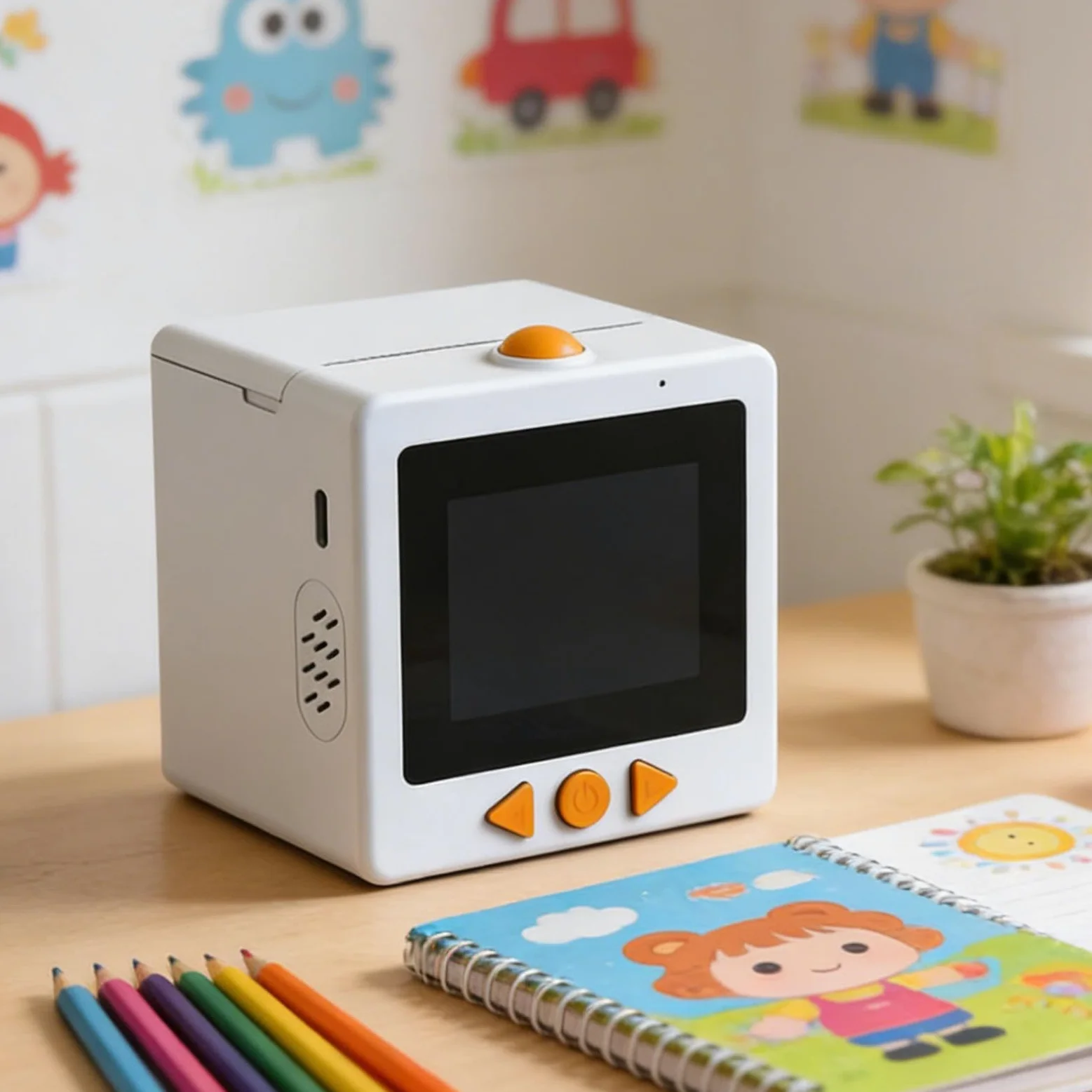 Smart AI Voice Sticker Printer, mini etichettatrice termica con display | scatola portatile per stampa di etichette senza inchiostro, per diari, artigianato, studio e progetti fai da te, 3 rotoli di