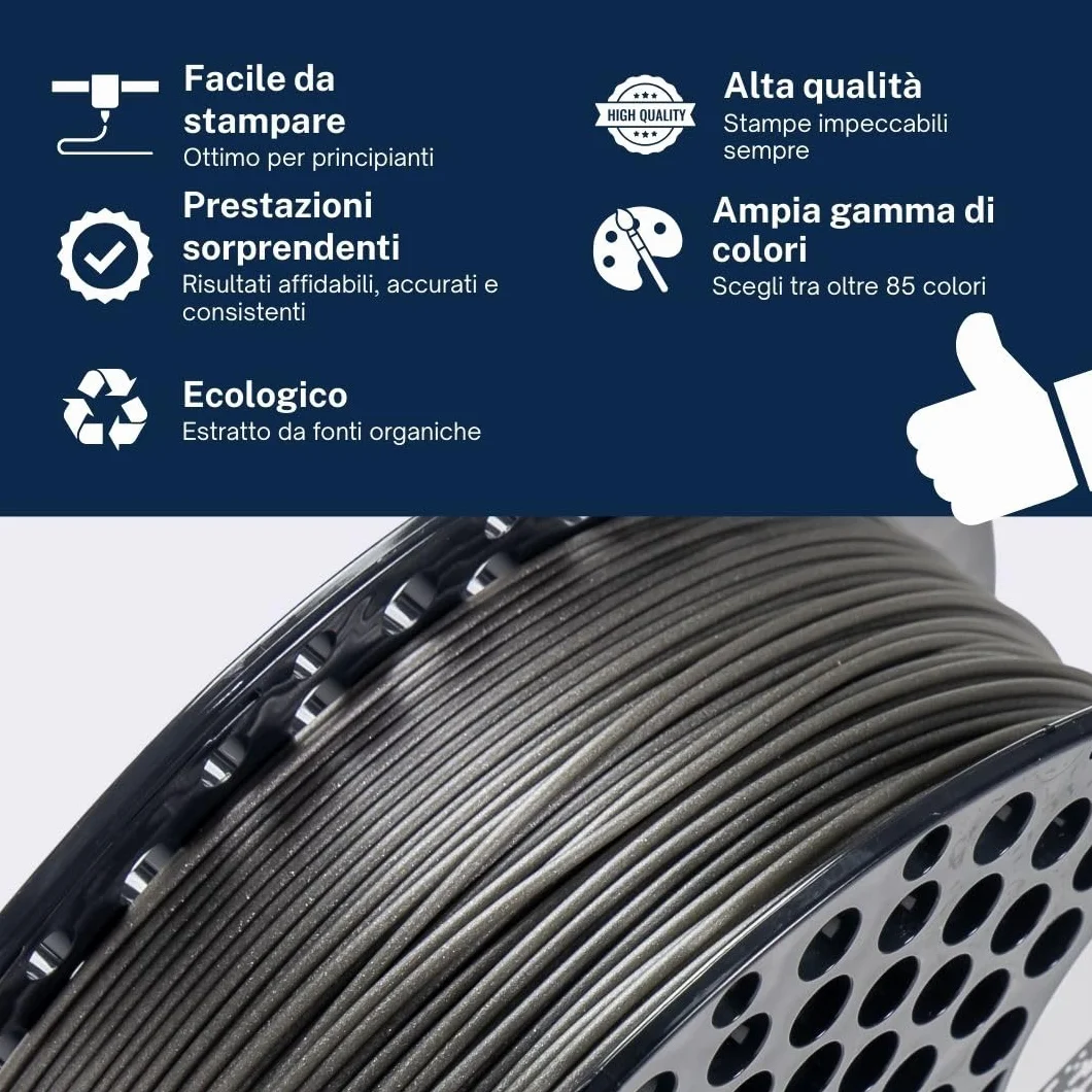 AzureFilm Filamento PLA Originale 1.75 mm 1kg per Stampante 3D Verde Smeraldo
