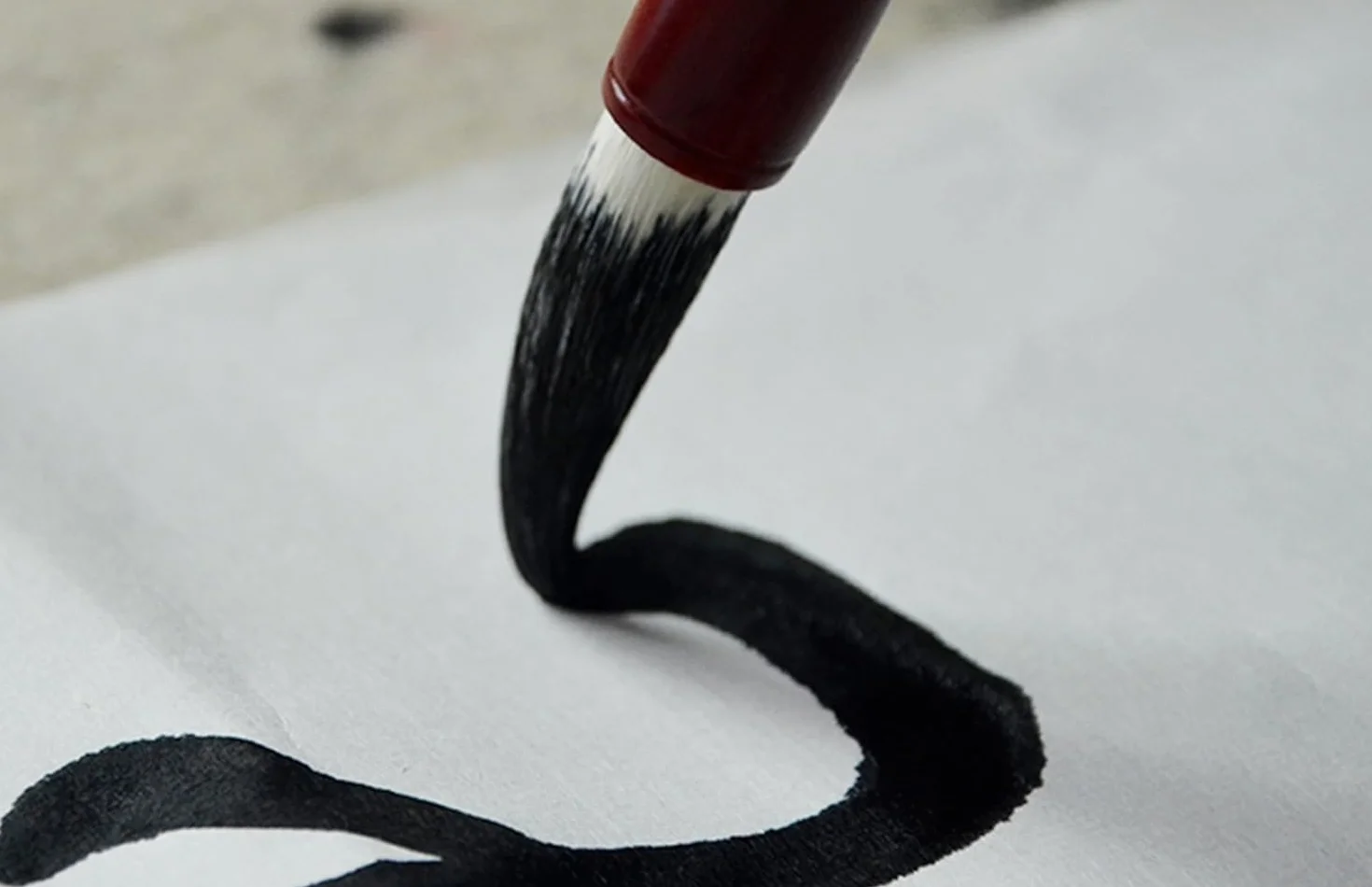 Set di 2 pennelli per calligrafia cinese, capelli naturali e lana, con custodia in legno 514320