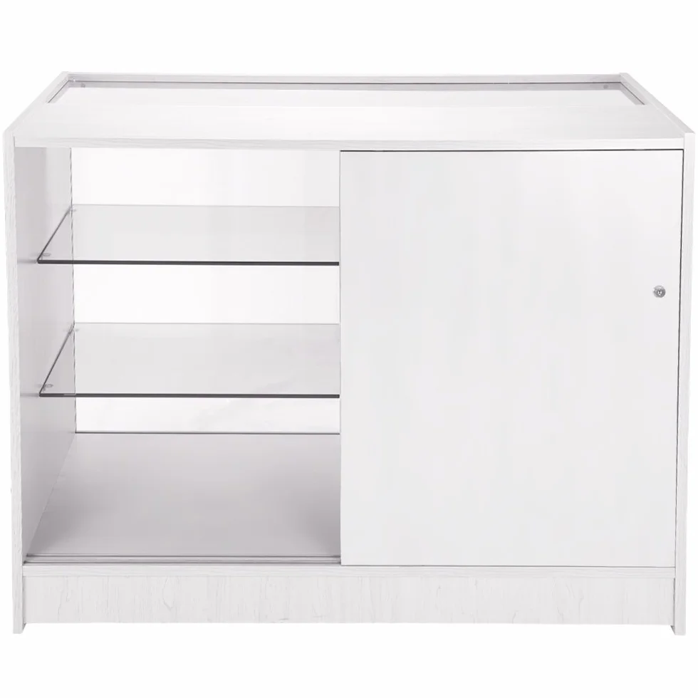 MonsterShop - Set Pegasus con 3 Banconi da Negozio e Reception Bianco Brillante Elegante
