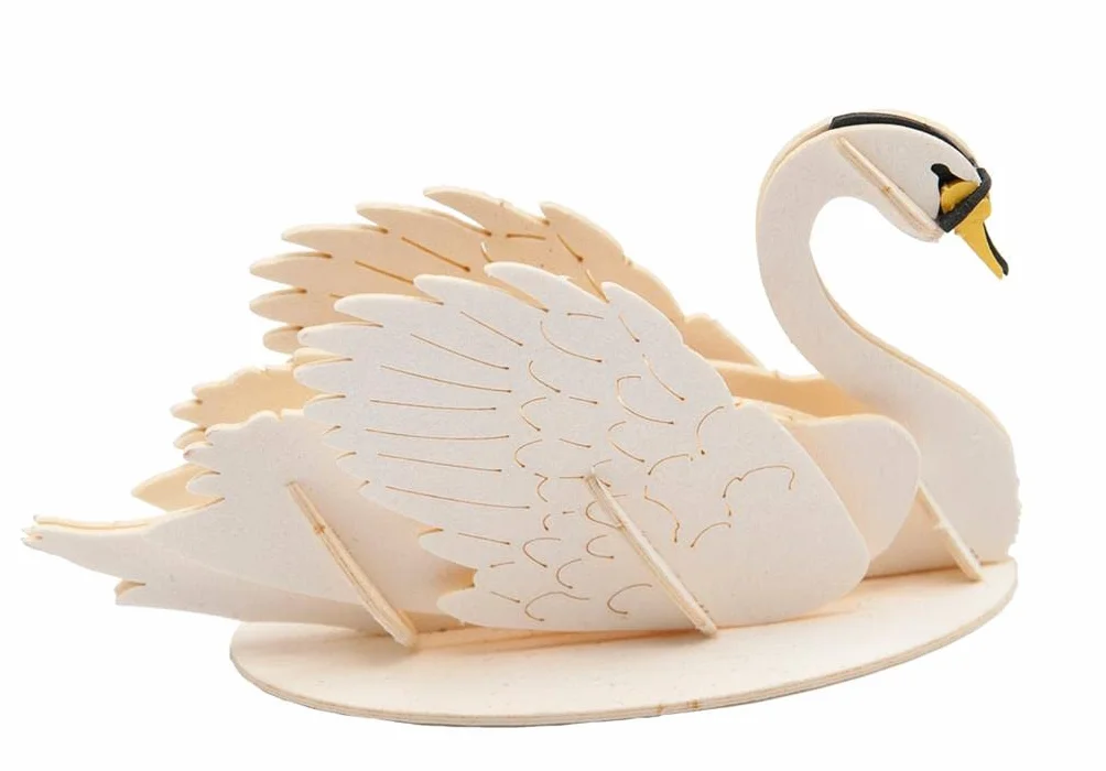3D Paper Model cigno 8 x 3,5 x 4,5 cm in sacchetto 10,5 x 21 x 0,5 cm