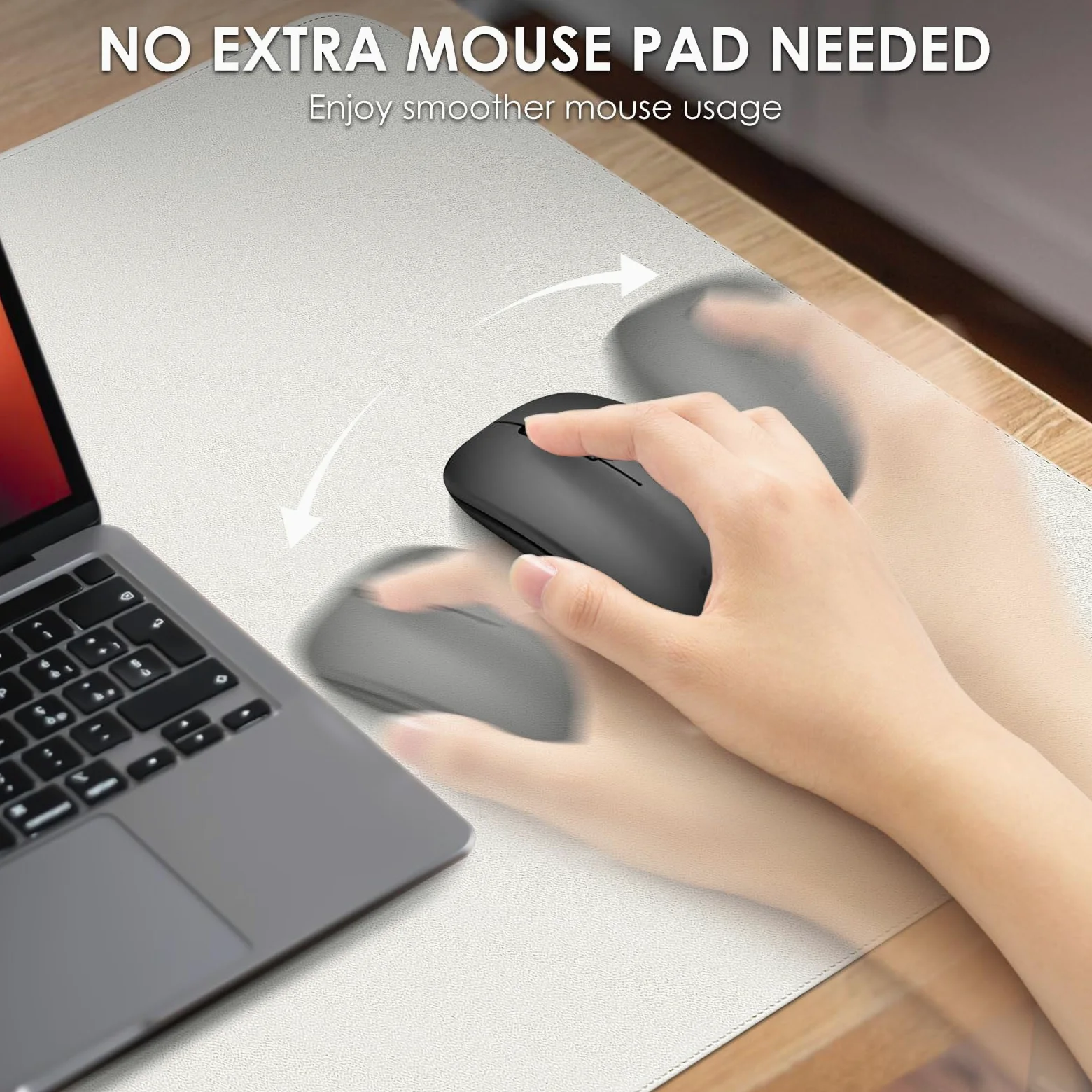Vicwe Tappetino da Scrivania, 120 x 60 cm in Pelle PU, Antiscivolo, Multifunzionale, Tappetino per Mouse per Ufficio e Laptop, Protettivo per Scrivania per Ufficio/Casa (Bianco)