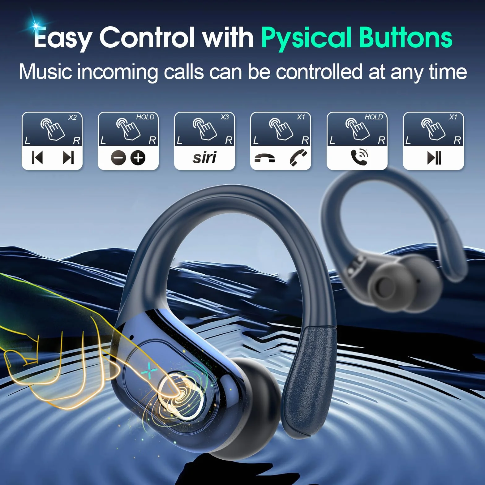 AI Cuffie Traduzione, 3 in 1 Bluetooth 5.4 Auricolari Traduzione con 164 Lingue/6 Modalità di Traduzion, 75 Ore Cuffie Traduttori Istantanei con APP, Auricolare bluetooth per Viaggi/Affari, Blu